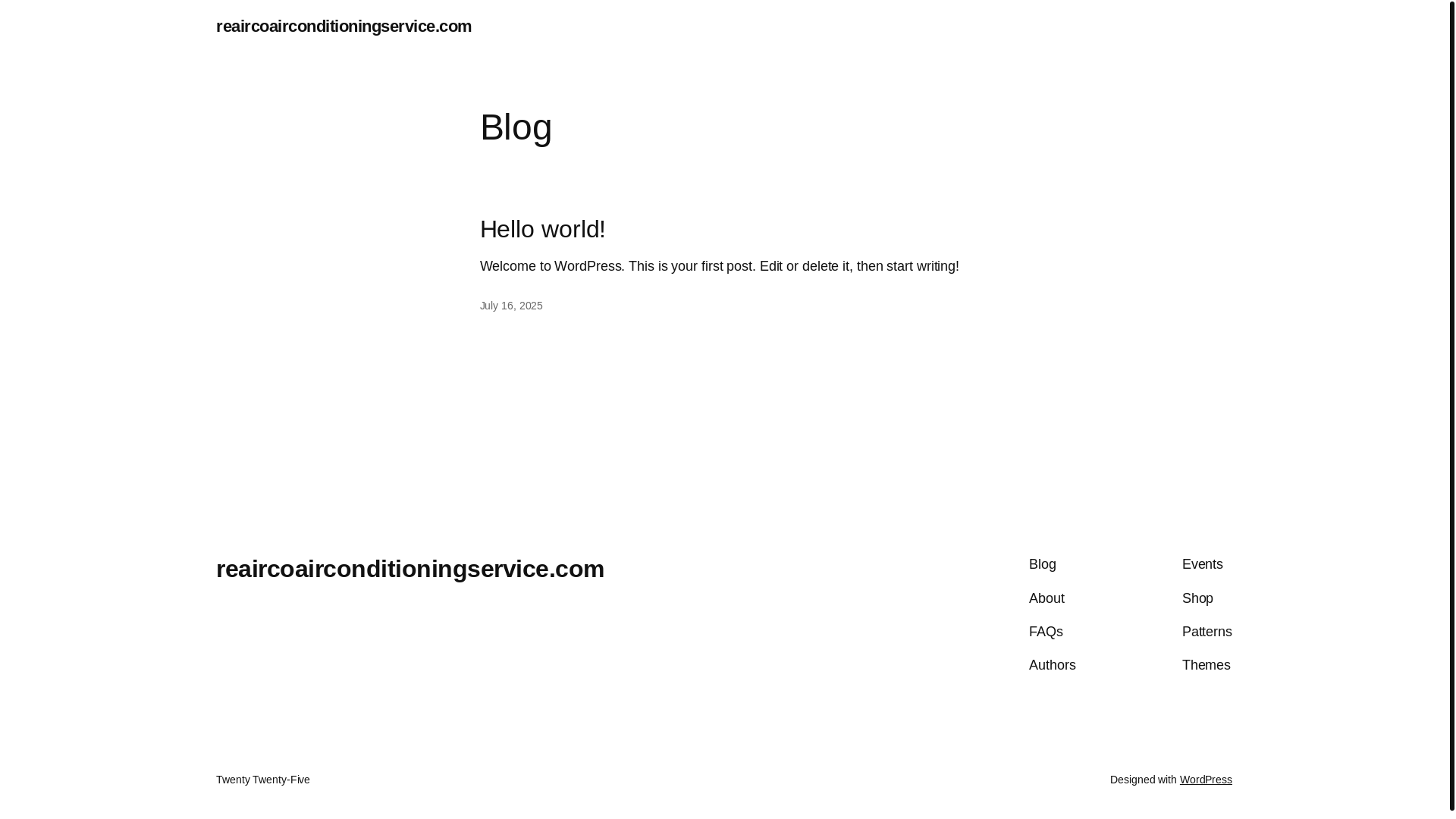 website screenshot of https://reaircoairconditioningservice.com/