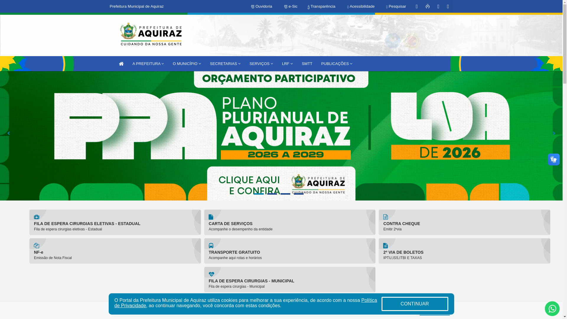 website screenshot of https://www.aquiraz.ce.gov.br/