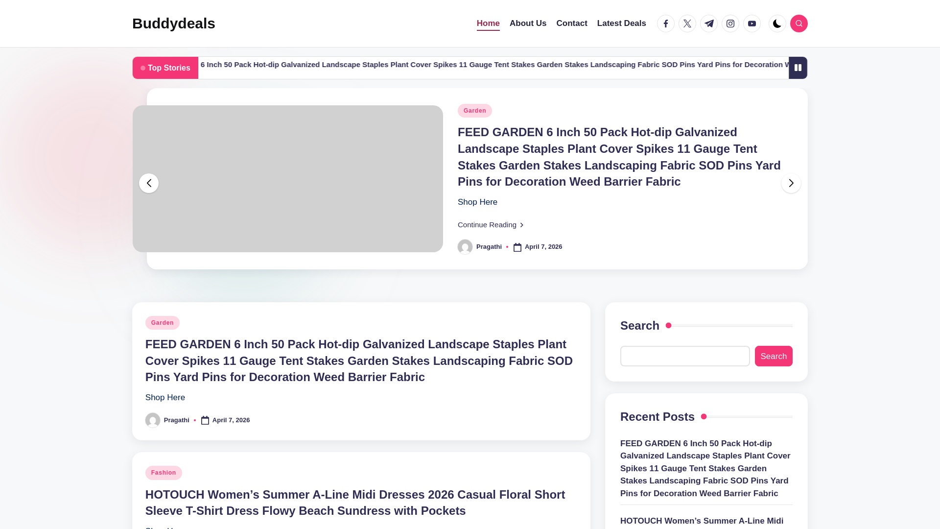 website screenshot of https://budgetbuddydeals4me.com/