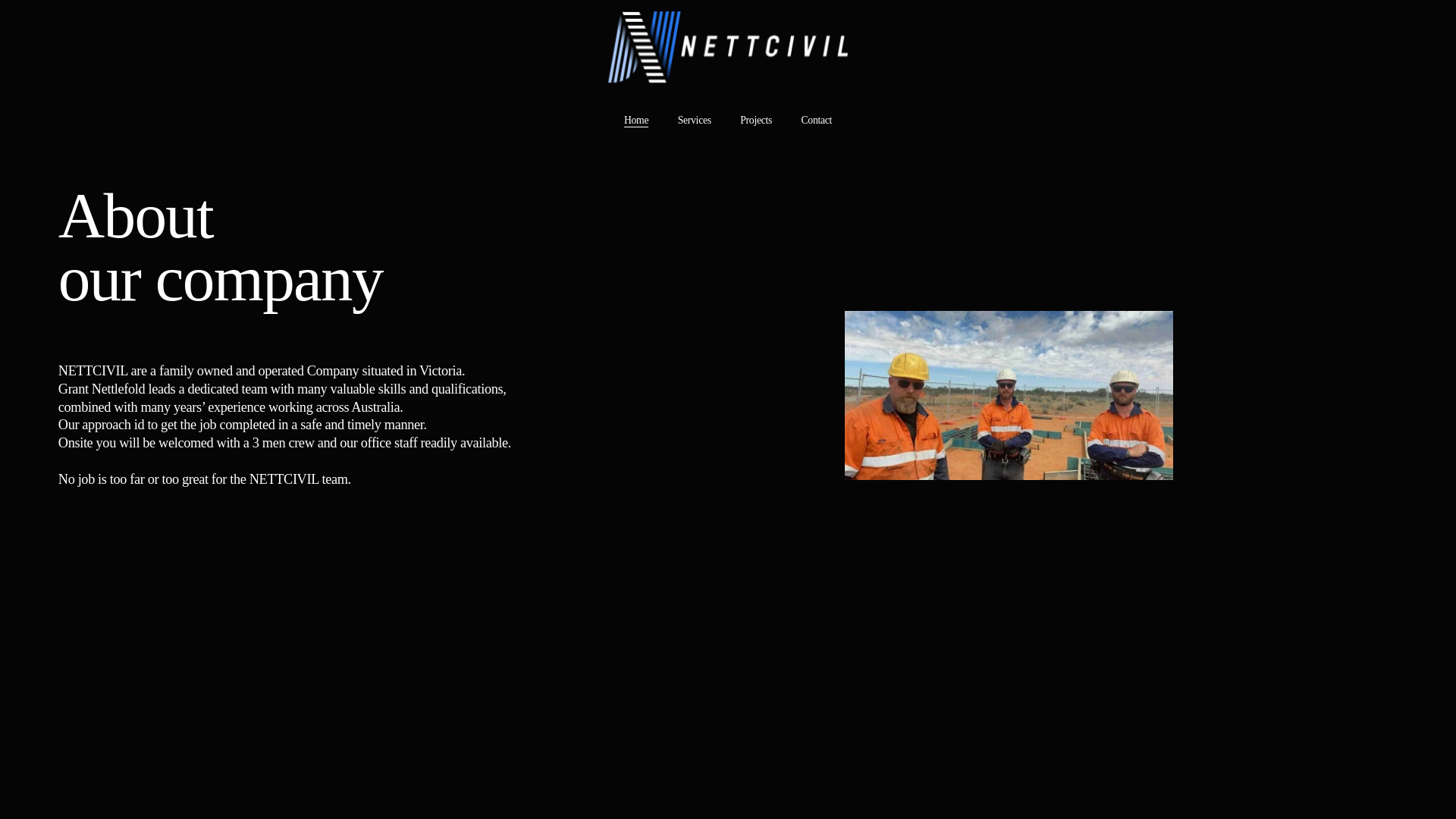 website screenshot of https://nettcivil.com.au/