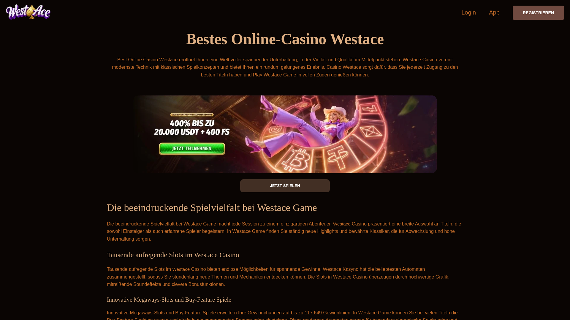 website screenshot of https://westace-games.com/