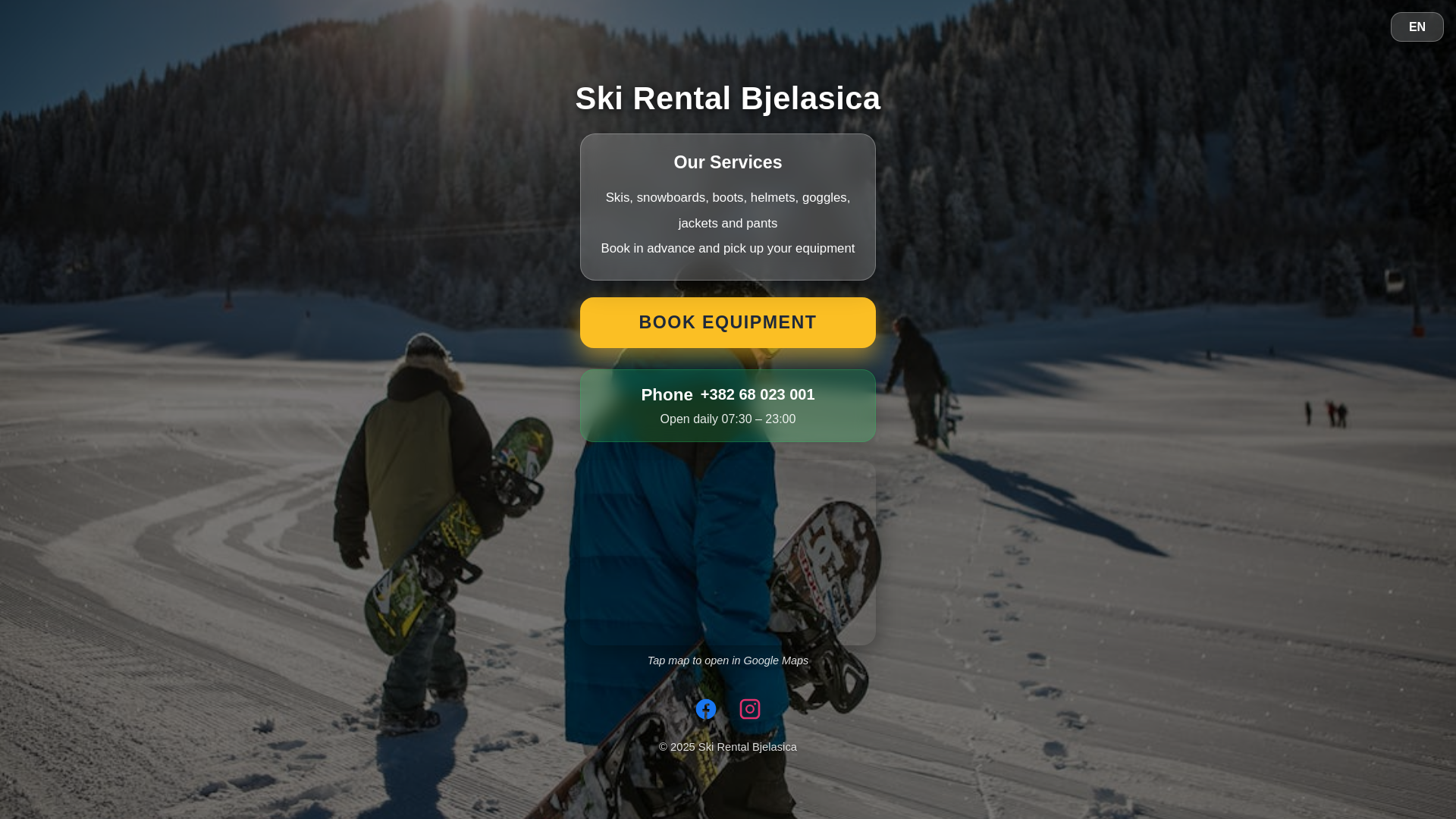 website screenshot of https://skirentalbjelasica.me