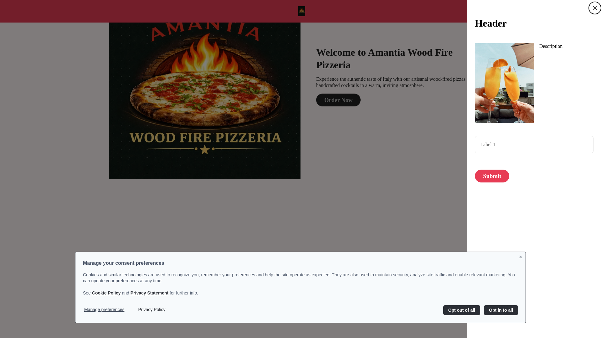 website screenshot of https://amantiawoodfirepizzeria.com/
