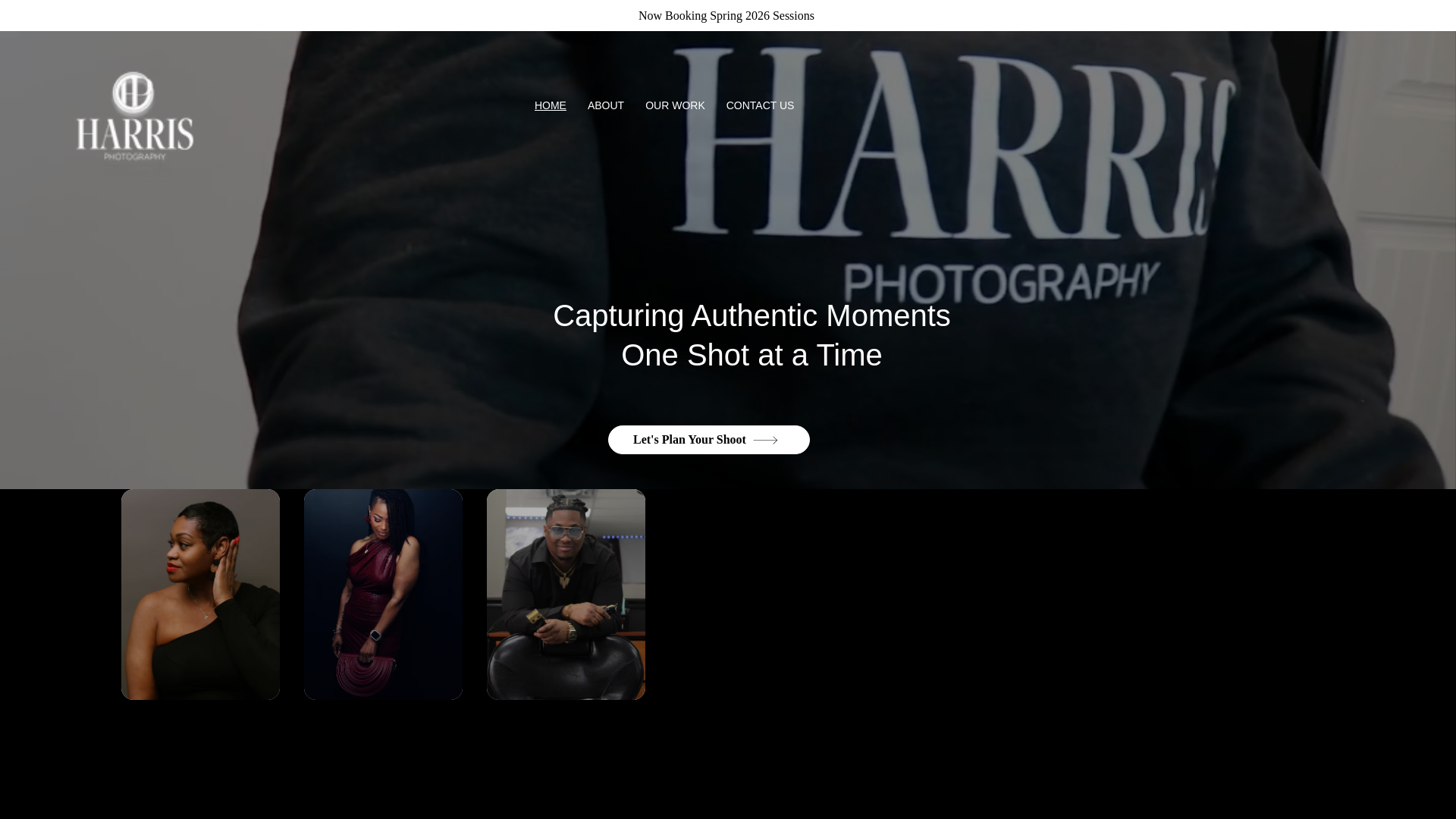 website screenshot of https://harrisphotography.co/