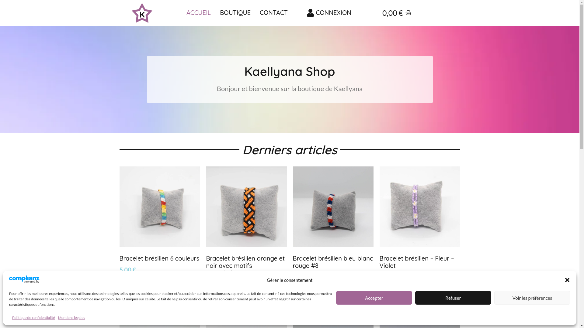 website screenshot of https://kaellyanashop.fr/