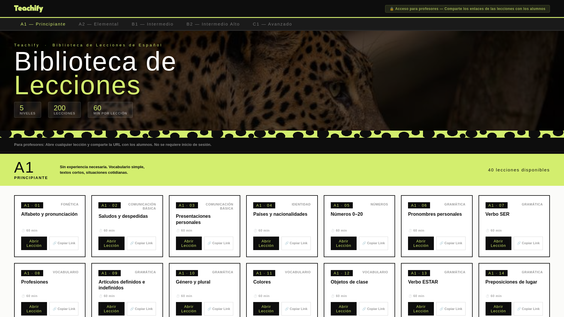 website screenshot of https://teachify-spanish-lessons.pages.dev/