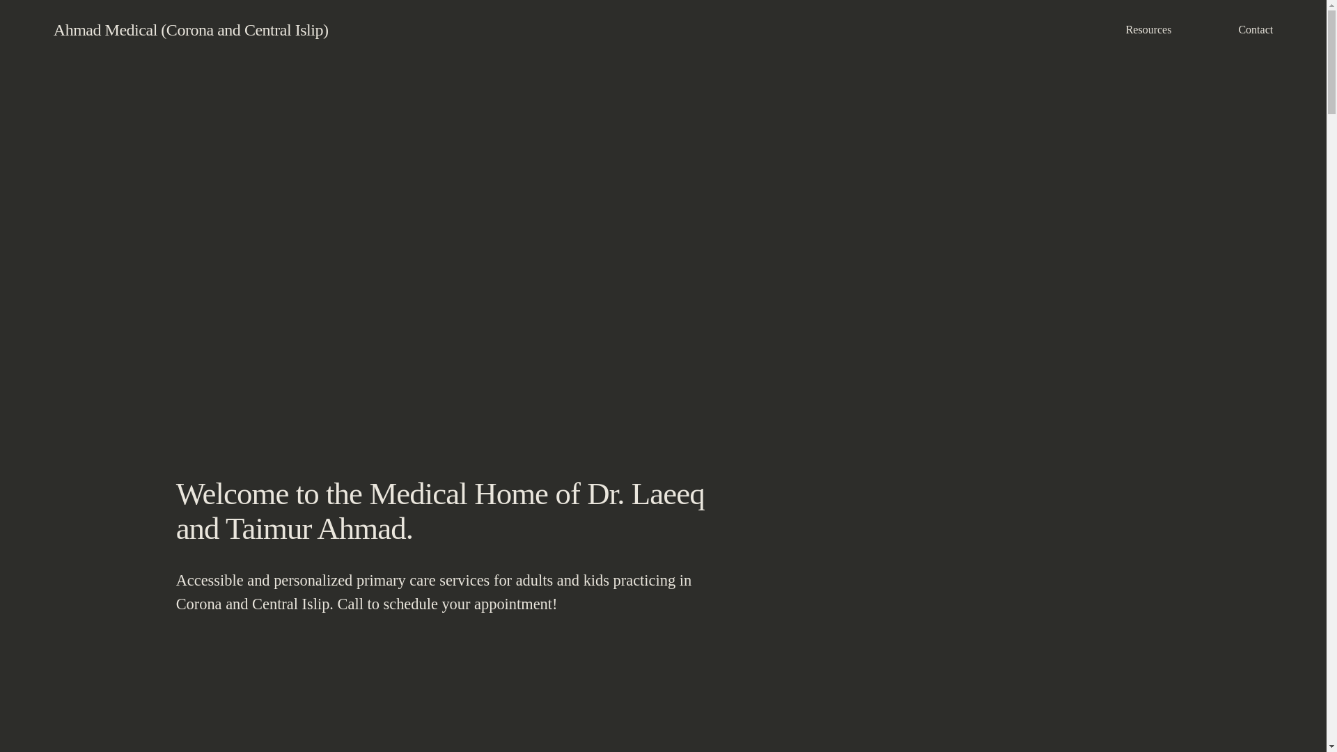 website screenshot of https://ahmadmedical.com/
