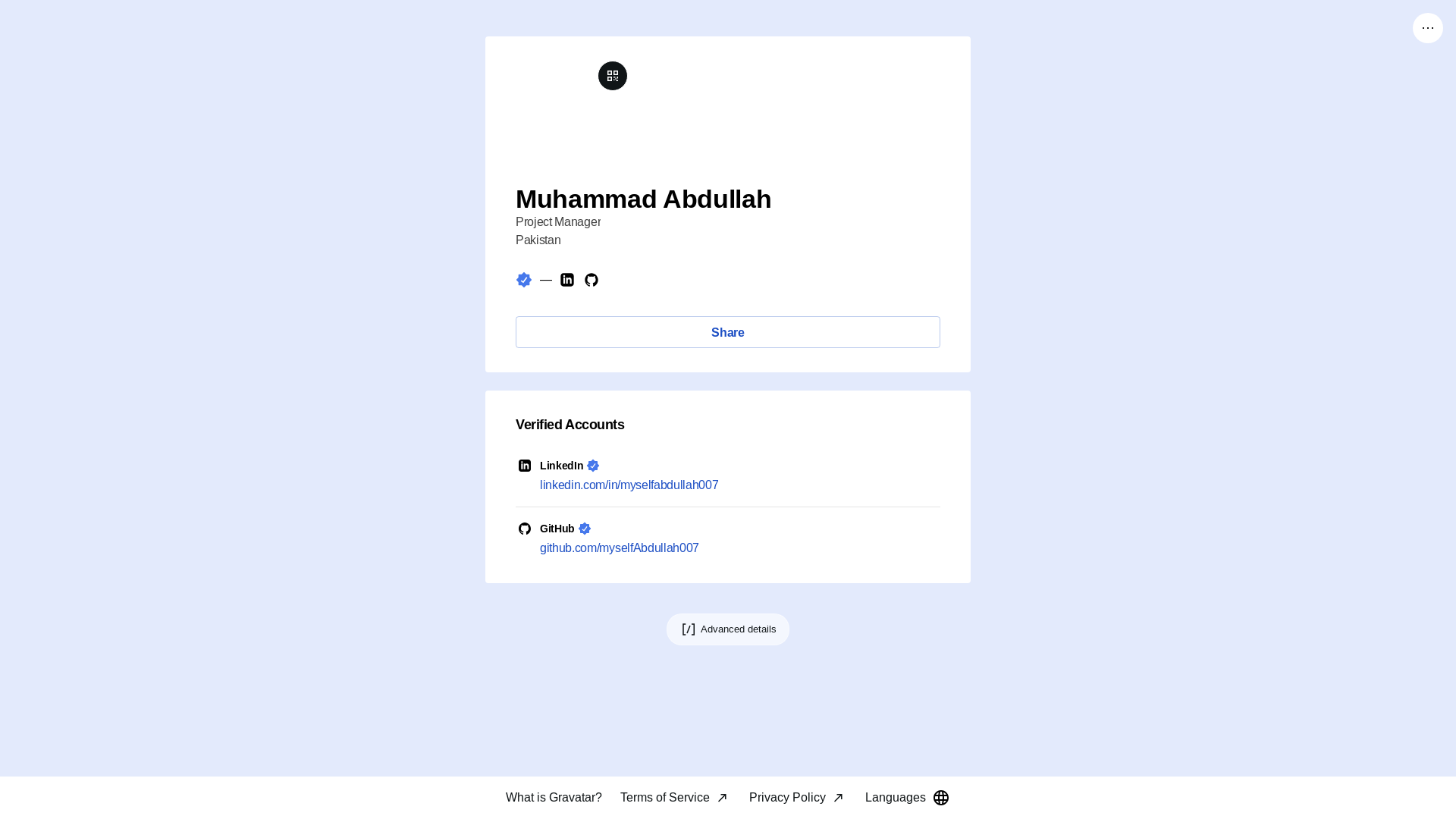 website screenshot of https://muhammad-abdullah.link/