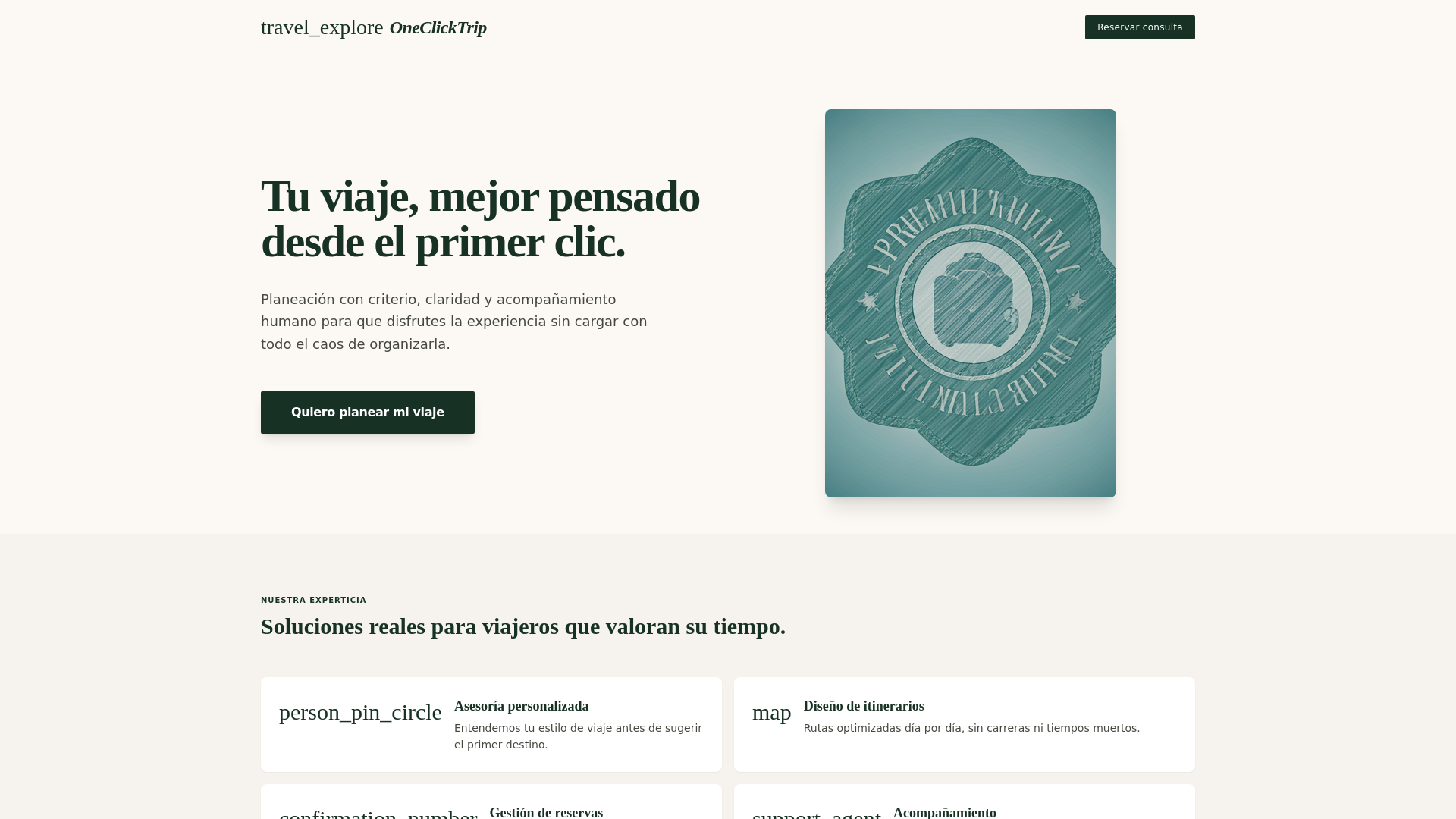 website screenshot of https://oneclicktrip.pages.dev/