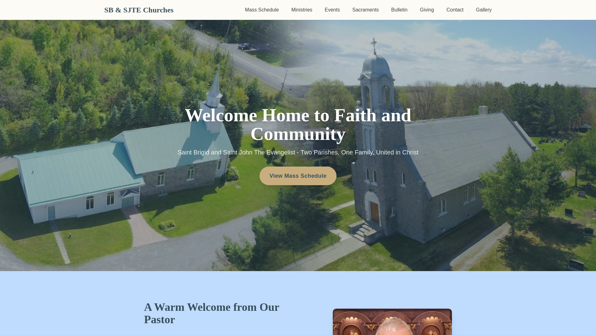 website screenshot of https://stbrigidstjohn.ca/