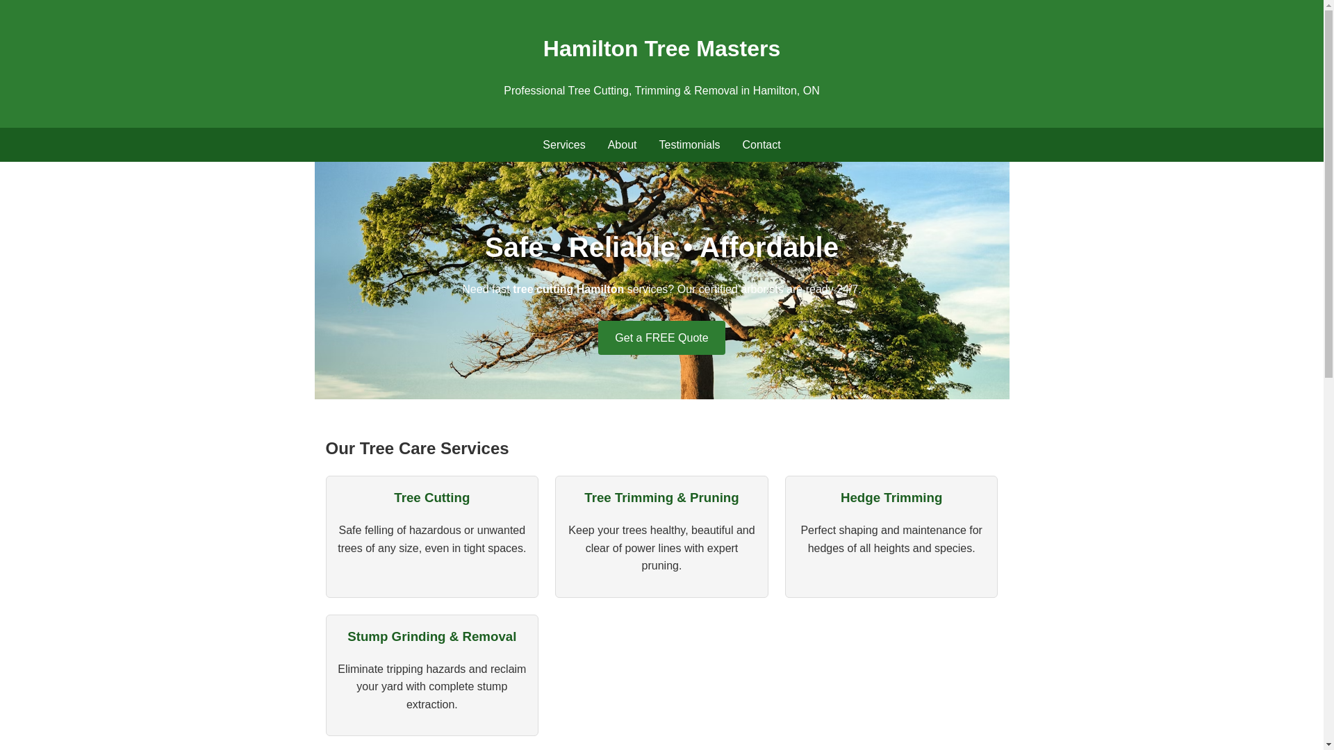 website screenshot of https://hamilton-tree-cutting.pages.dev/
