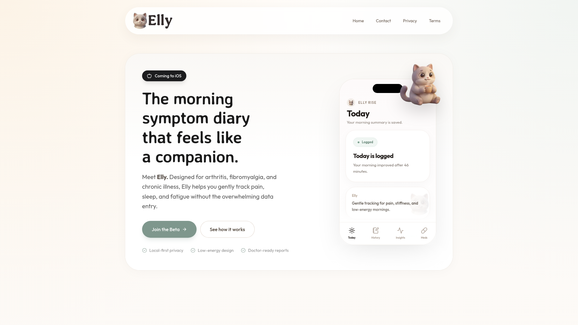 website screenshot of https://ellyrise.com/