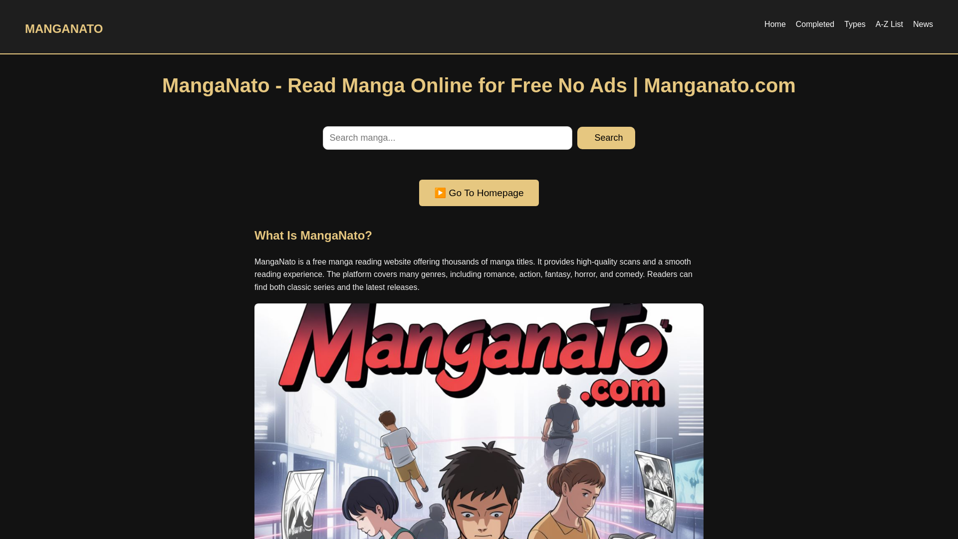 website screenshot of https://manganato.my/