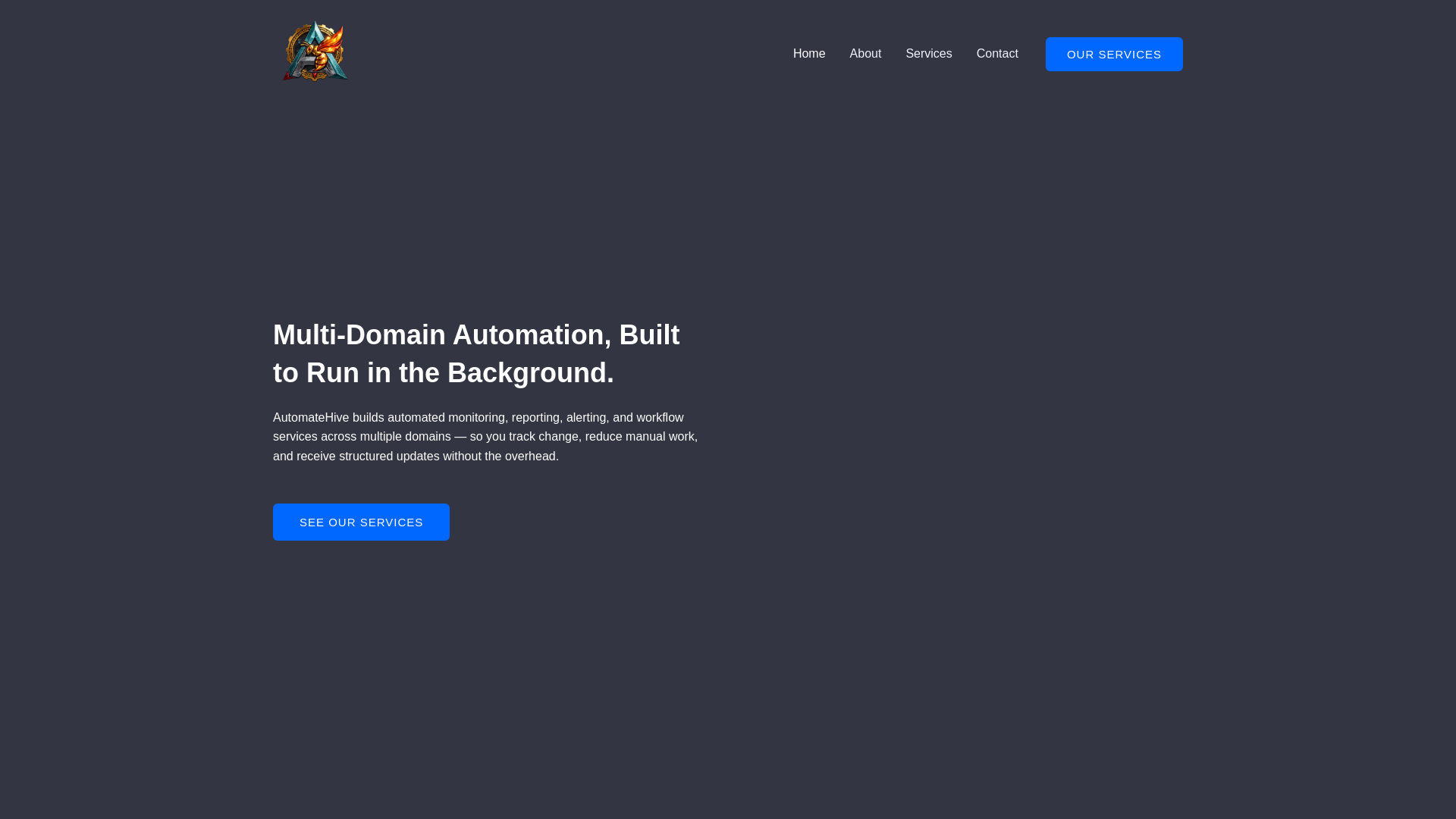 website screenshot of https://automatehive.net