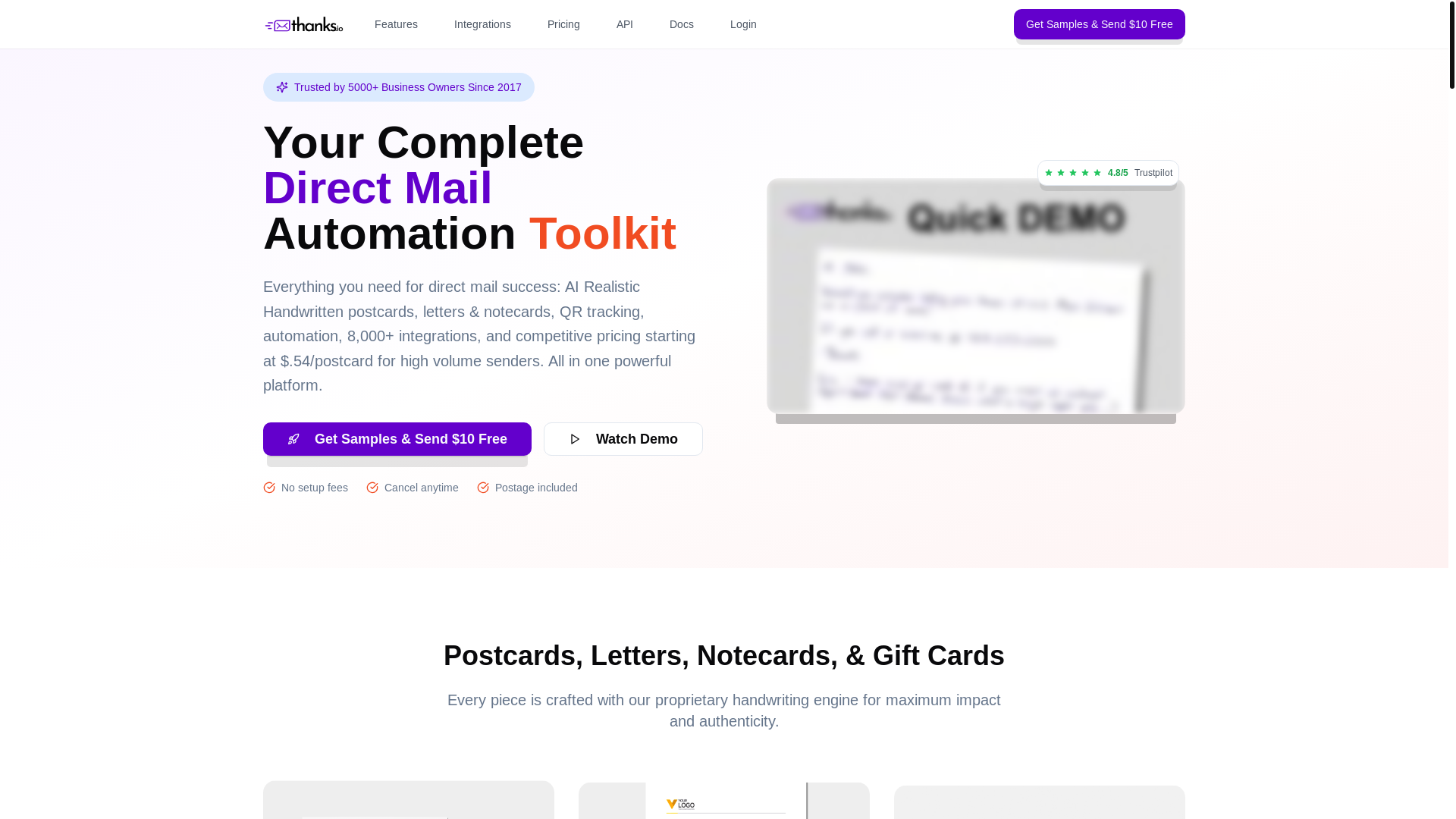 website screenshot of https://thanks-io-frontend.pages.dev/