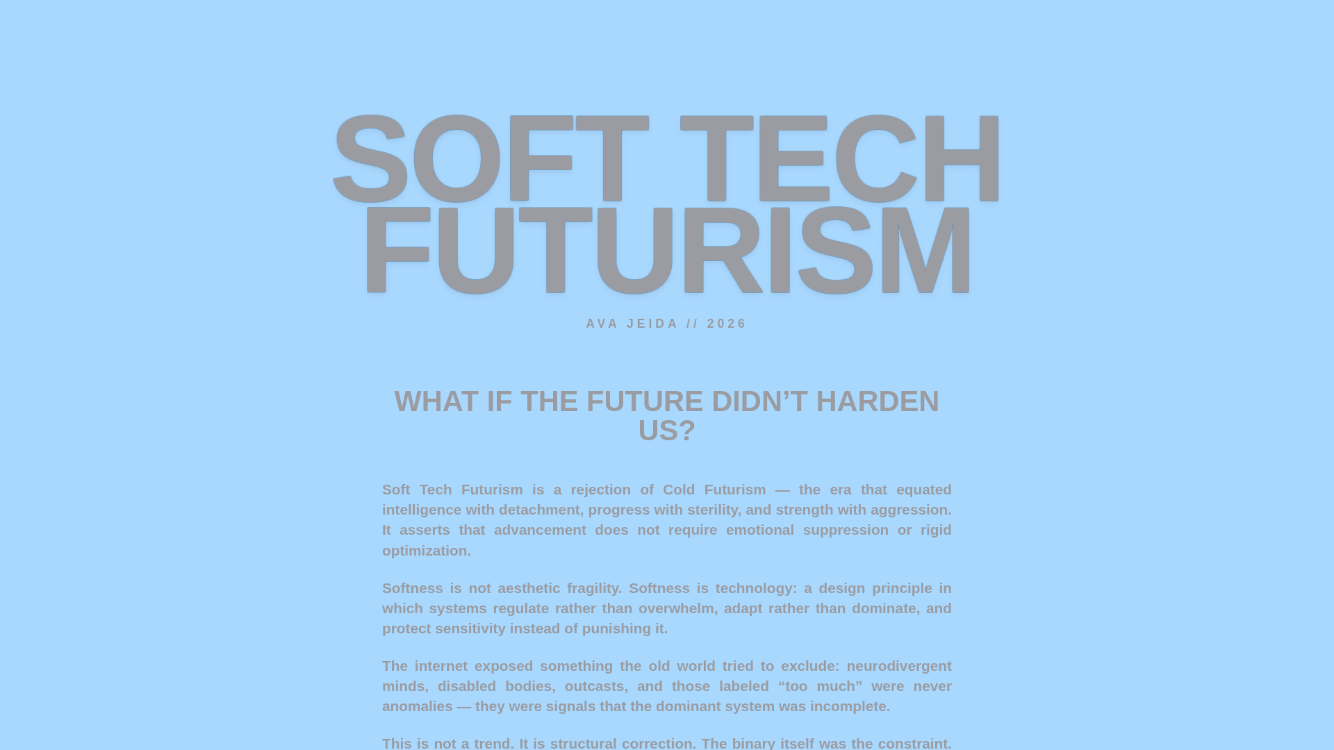 website screenshot of https://softtechfuturism.com/