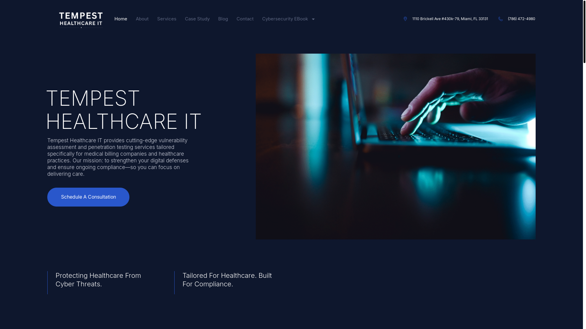 website screenshot of https://tempesthealthcareit.org/