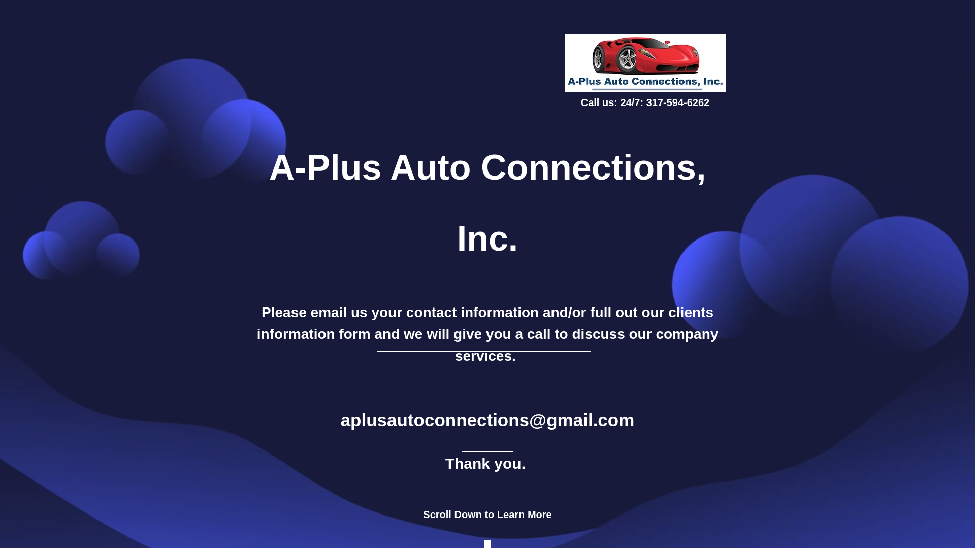 website screenshot of https://aplusautoconnections.com