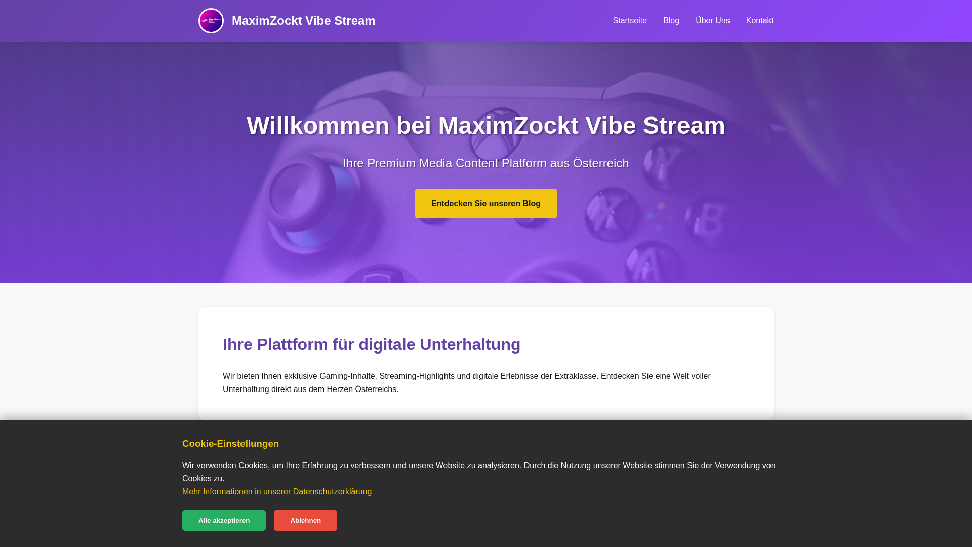 website screenshot of https://maximzocktvibestream.top/