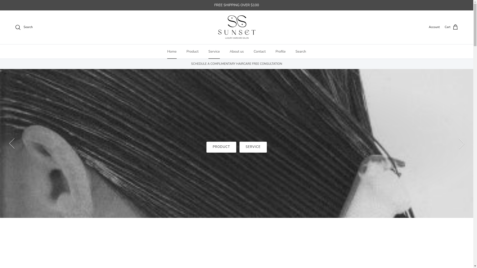 website screenshot of https://hairsunset.com/