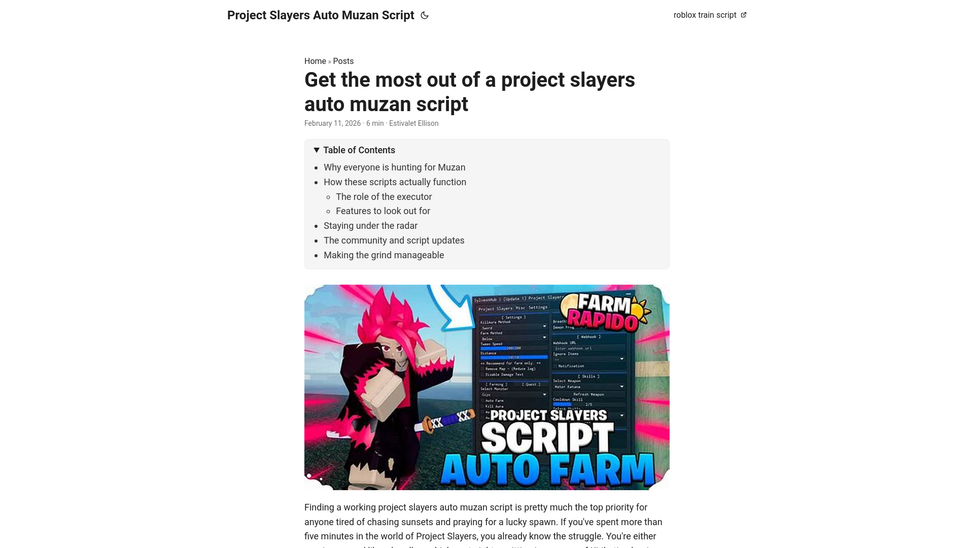 website screenshot of https://project-slayers-auto-muzan-script.pages.dev/