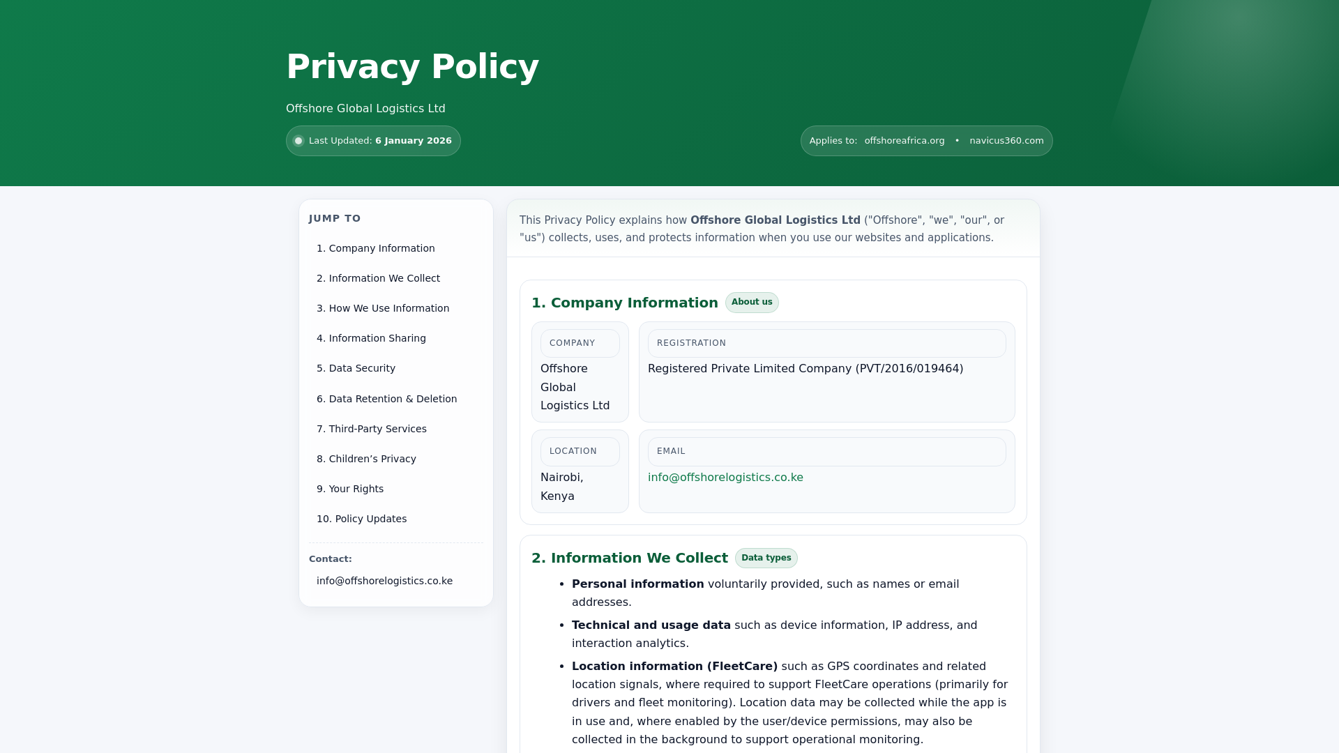 website screenshot of https://ogl-privacy-policy.pages.dev/