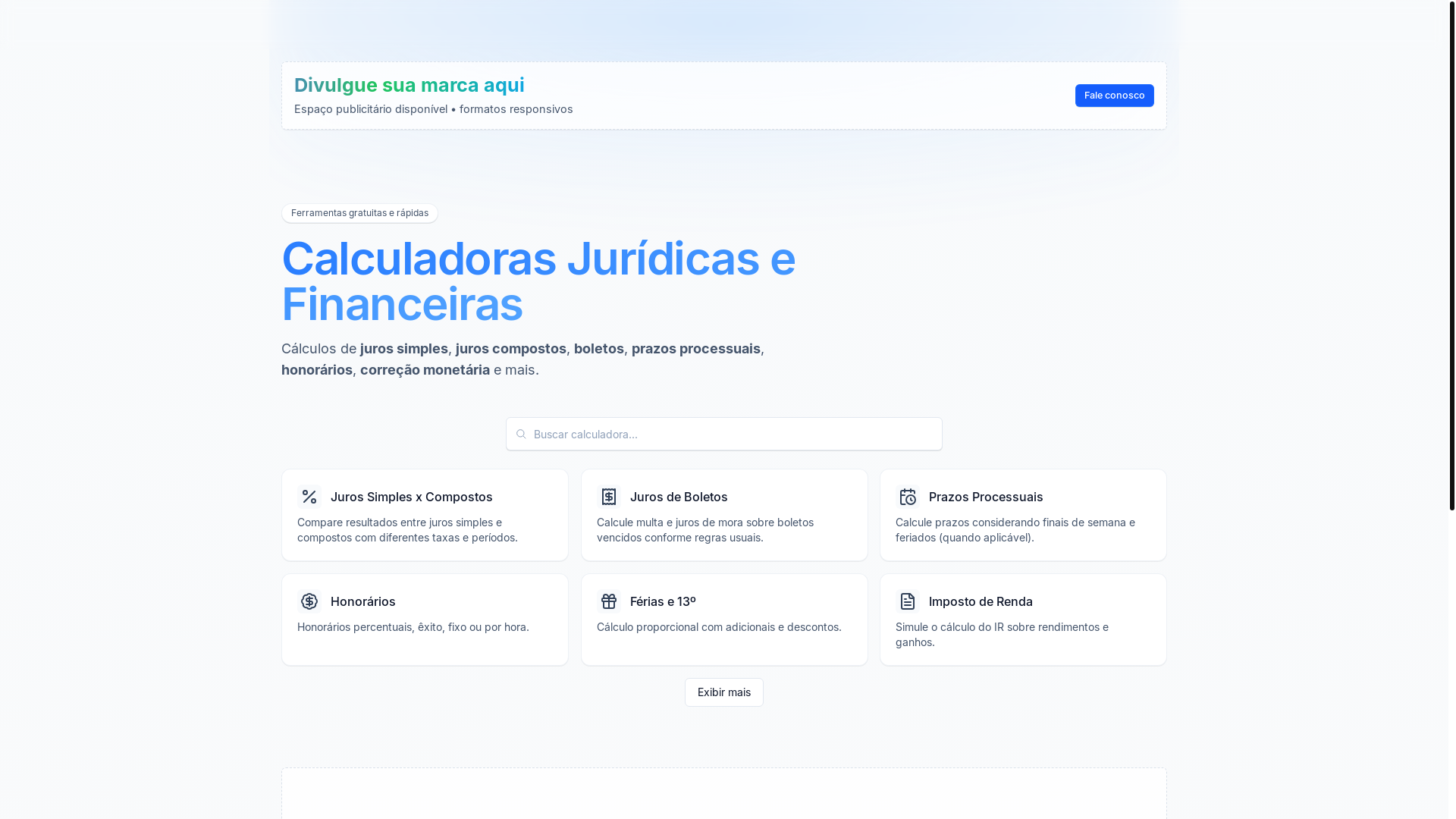 website screenshot of https://calculaonline.com.br/