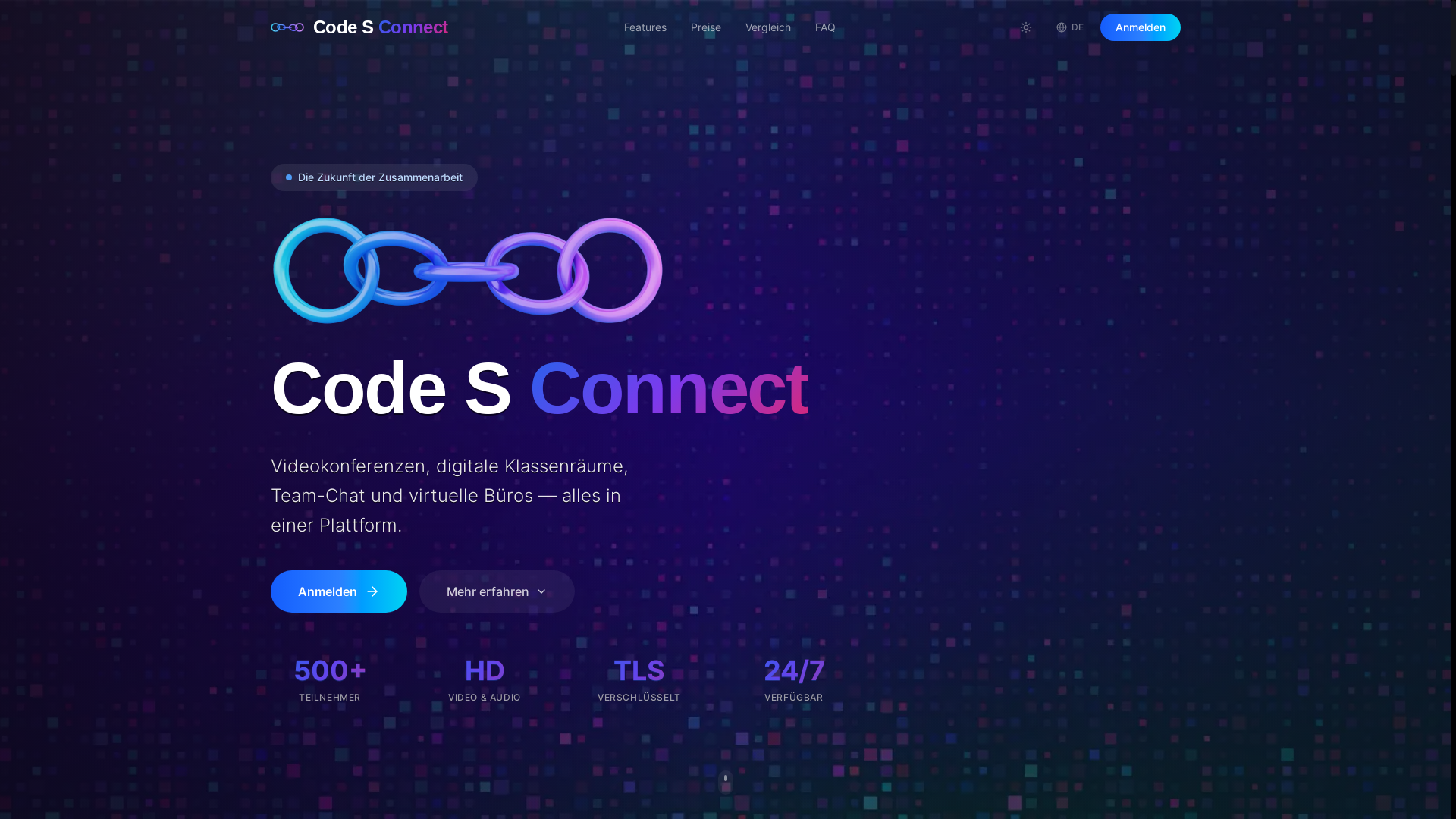 website screenshot of https://code-s-connect.cloud