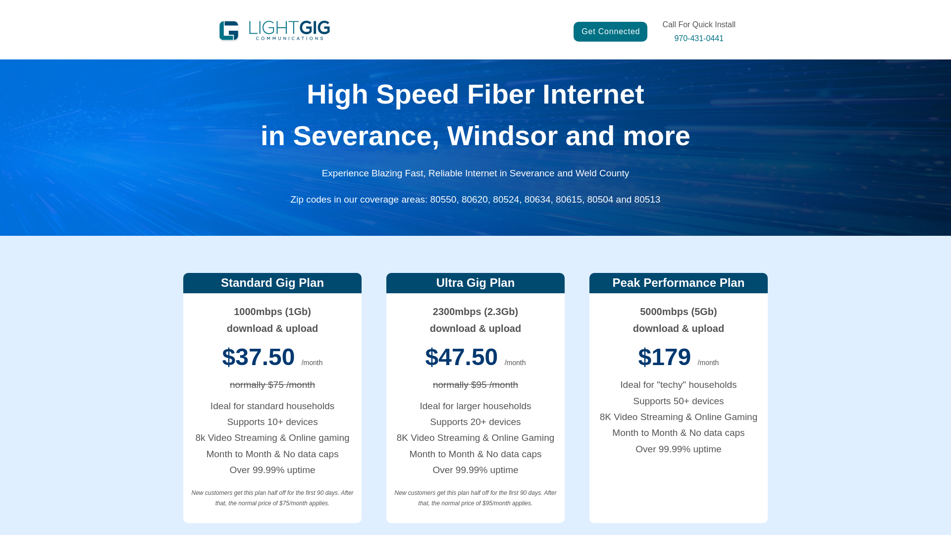 website screenshot of https://connect.lightgig.com