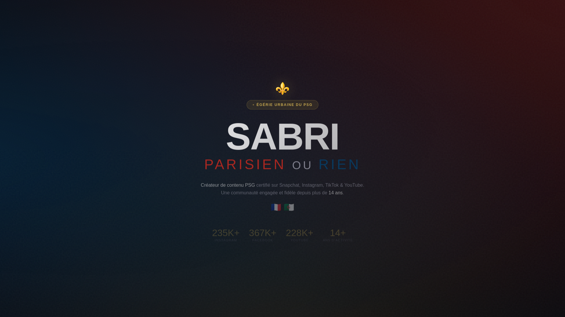 website screenshot of https://sabriparisienourien.com/