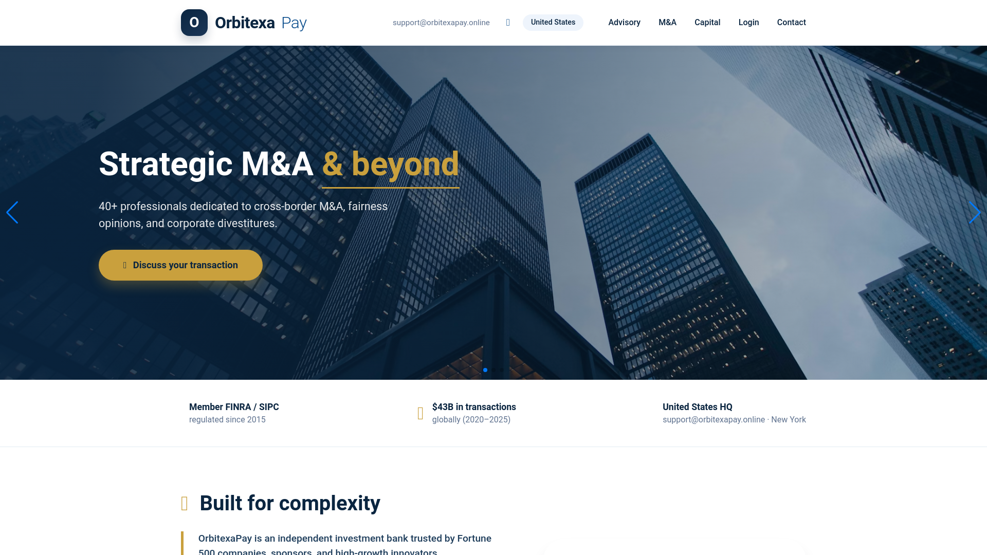 website screenshot of https://orbitexapay.online/