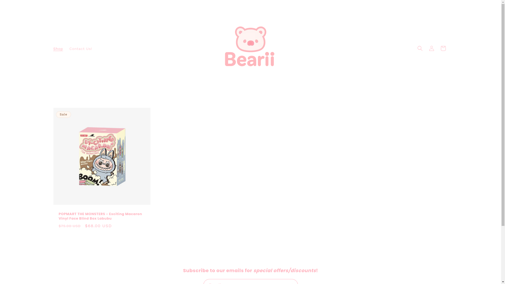 website screenshot of https://bearii.store/