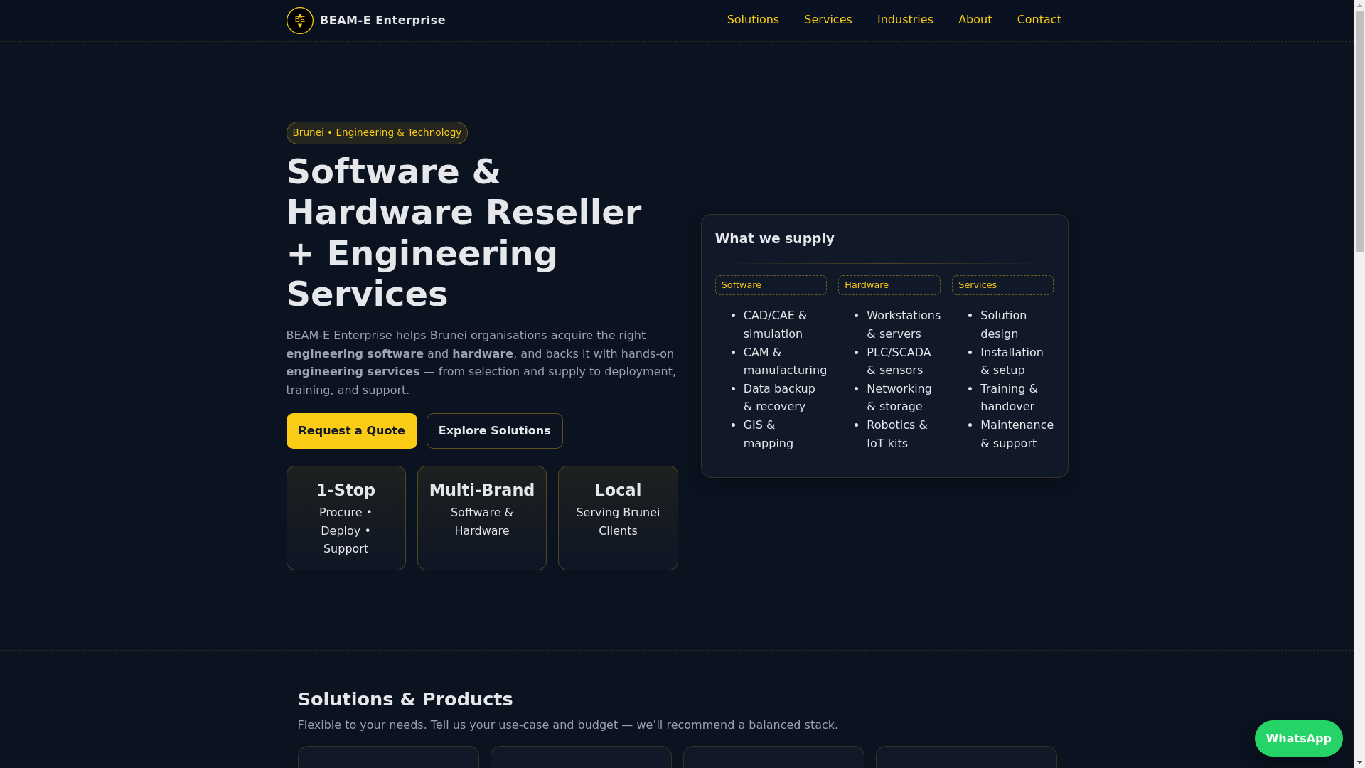 website screenshot of https://beame.pages.dev/
