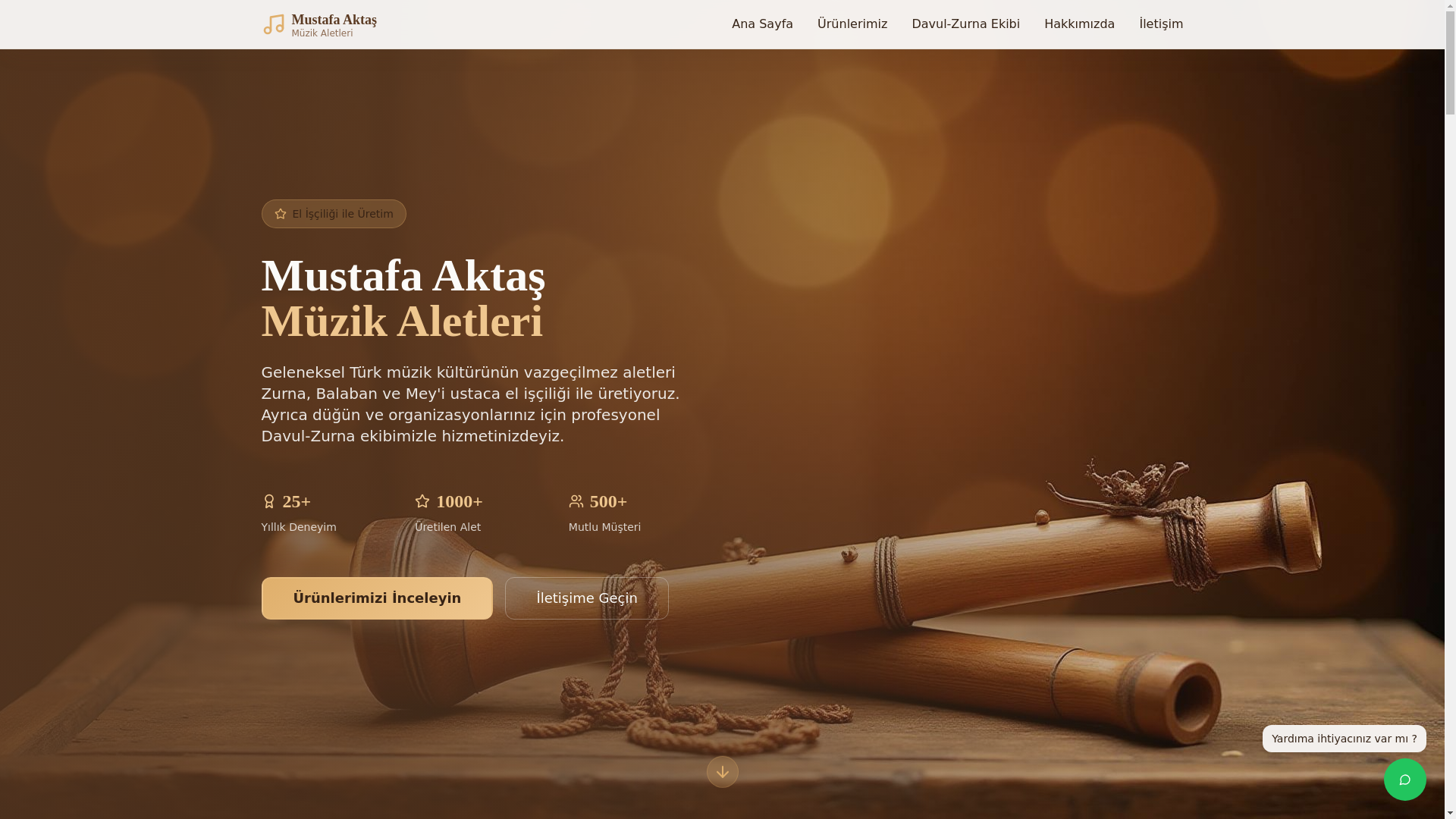 website screenshot of https://mustafaaktasmuzik.com/