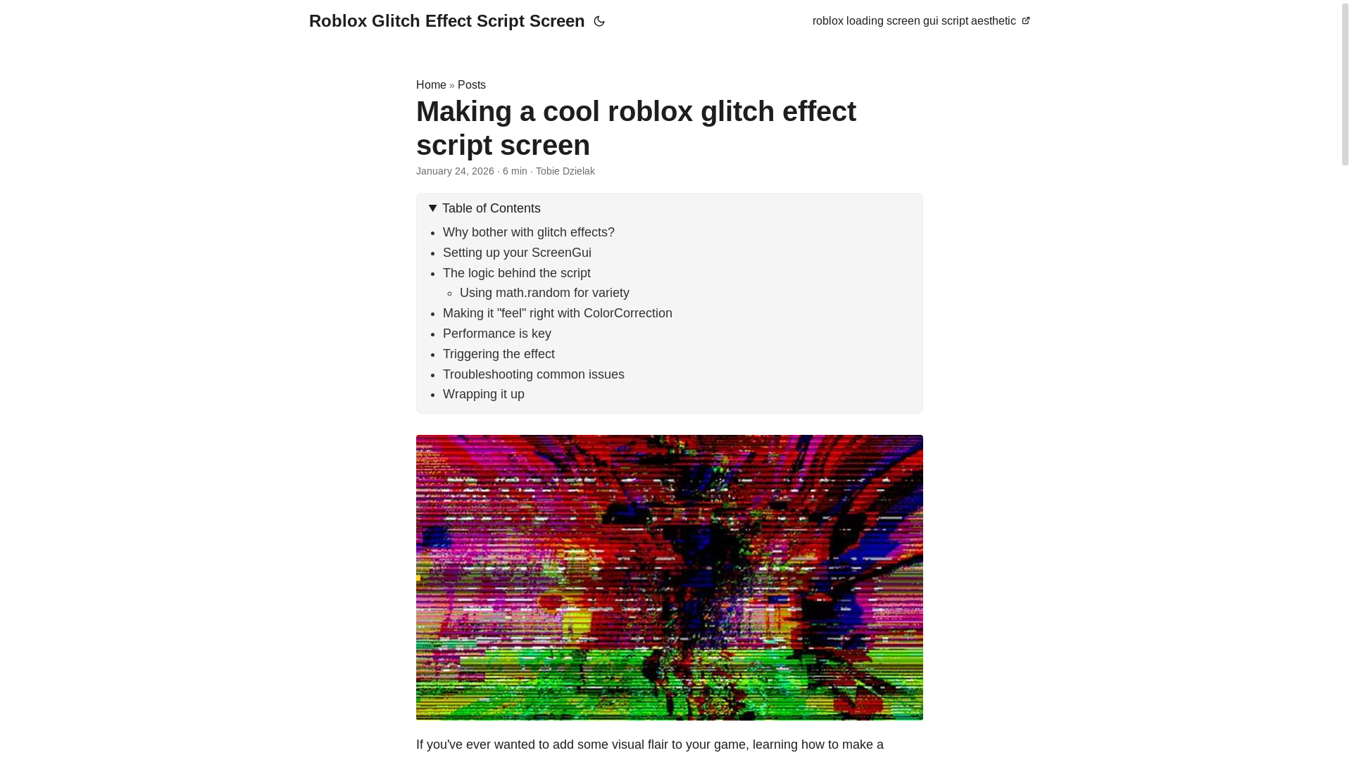 website screenshot of https://roblox-glitch-effect-script-screen.pages.dev/
