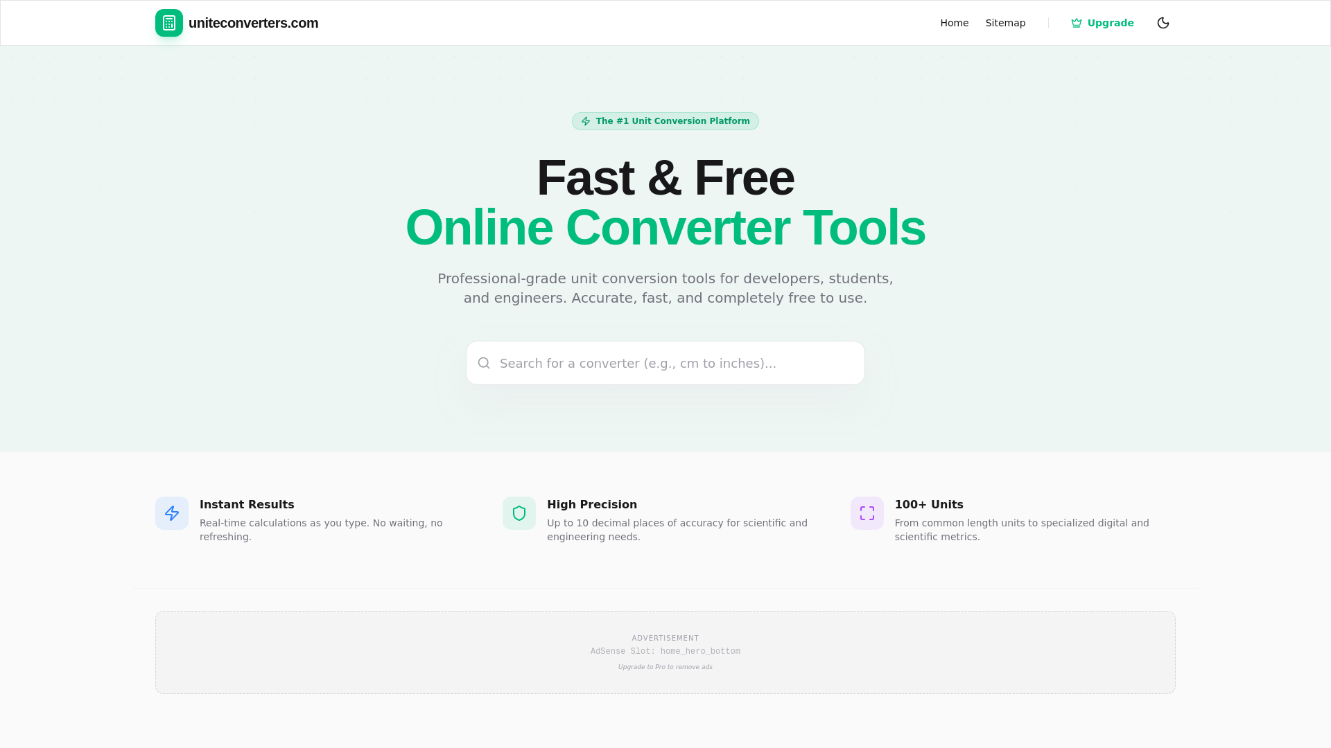 website screenshot of https://uniteconverters.com/