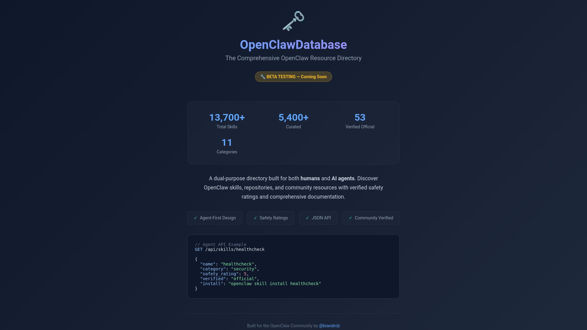 website screenshot of https://opcldatabase.pages.dev/