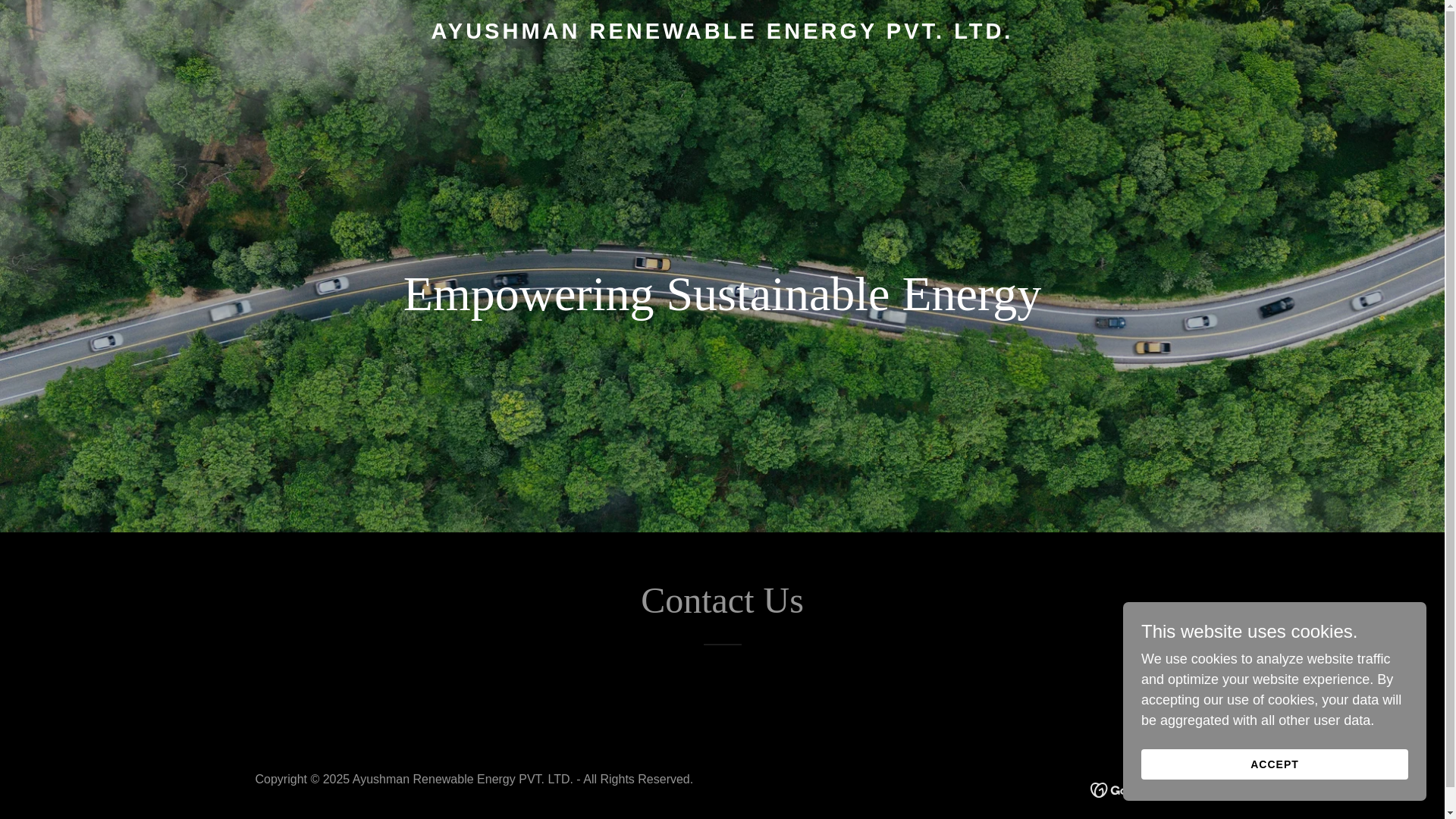 website screenshot of https://ayushmanenergy.com/