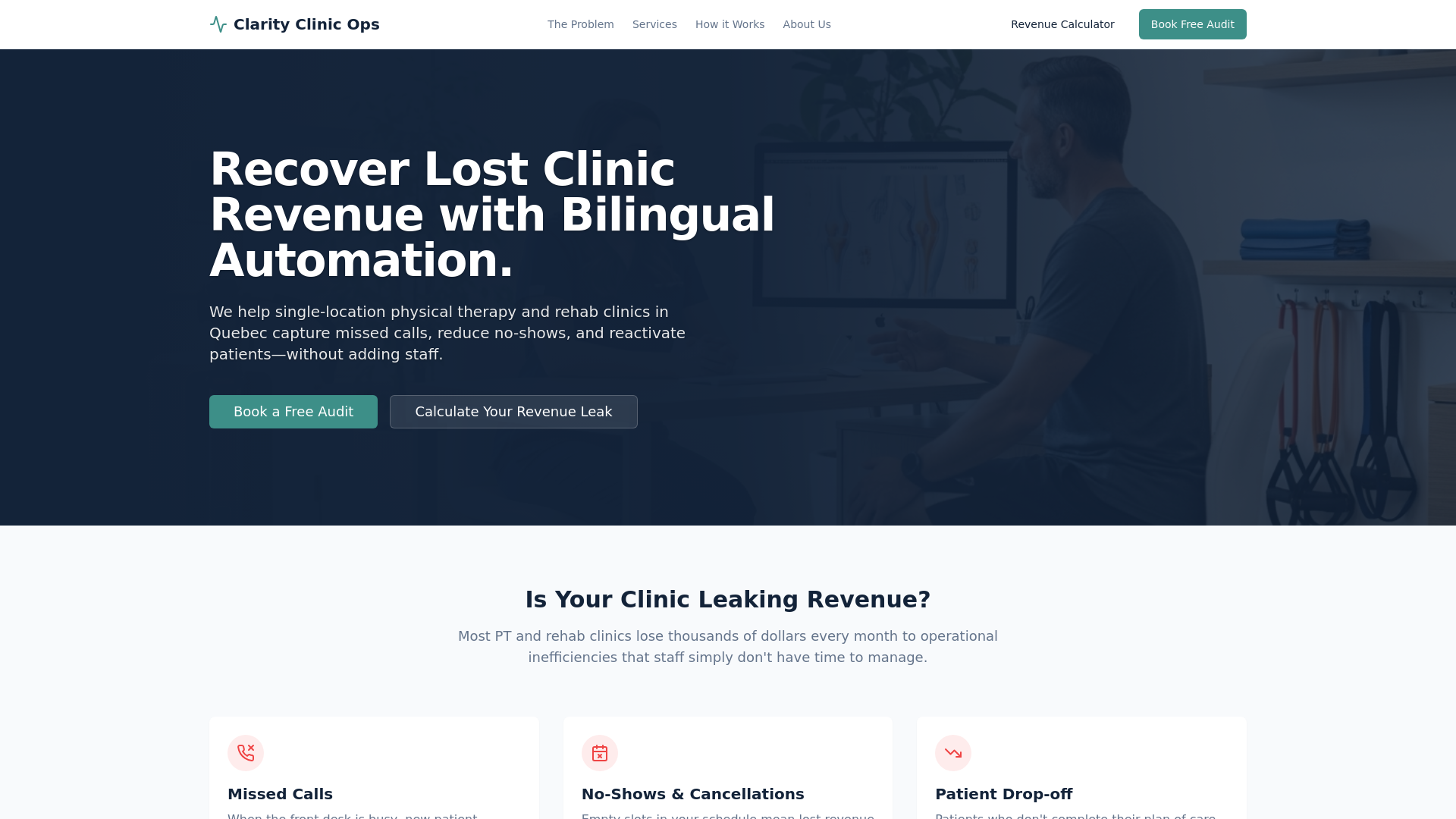website screenshot of https://clarityclinicops.com/