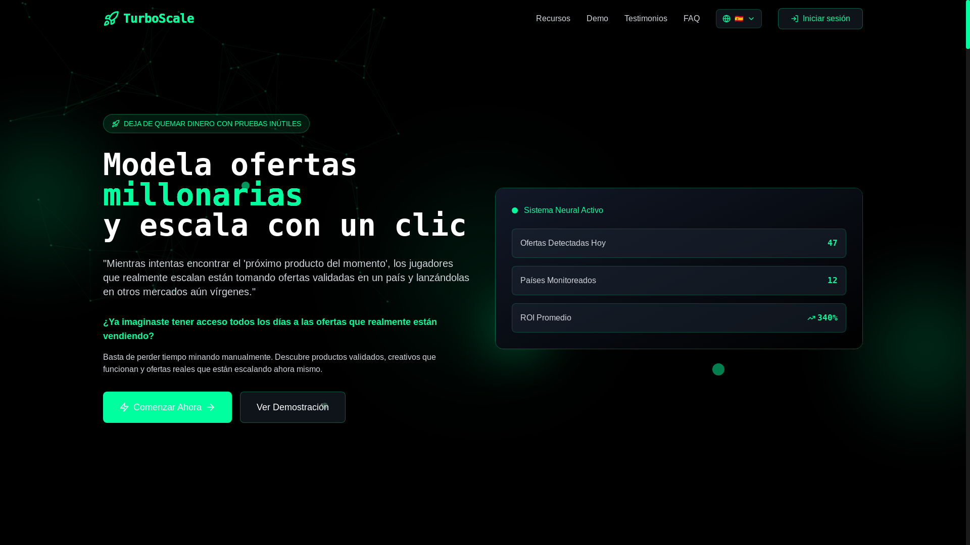 website screenshot of https://turboscale.site/