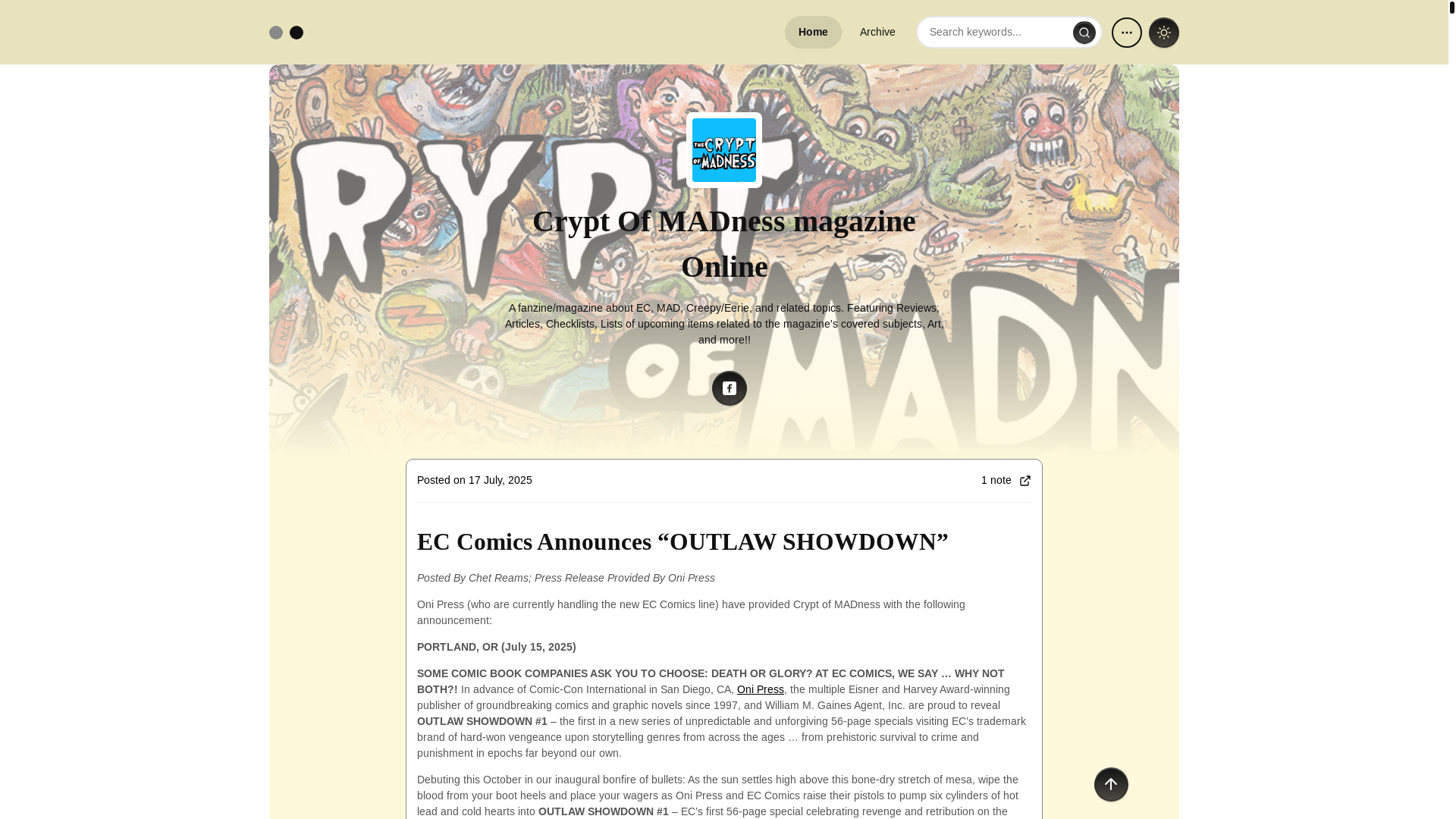 website screenshot of https://cryptofmadness.blog/