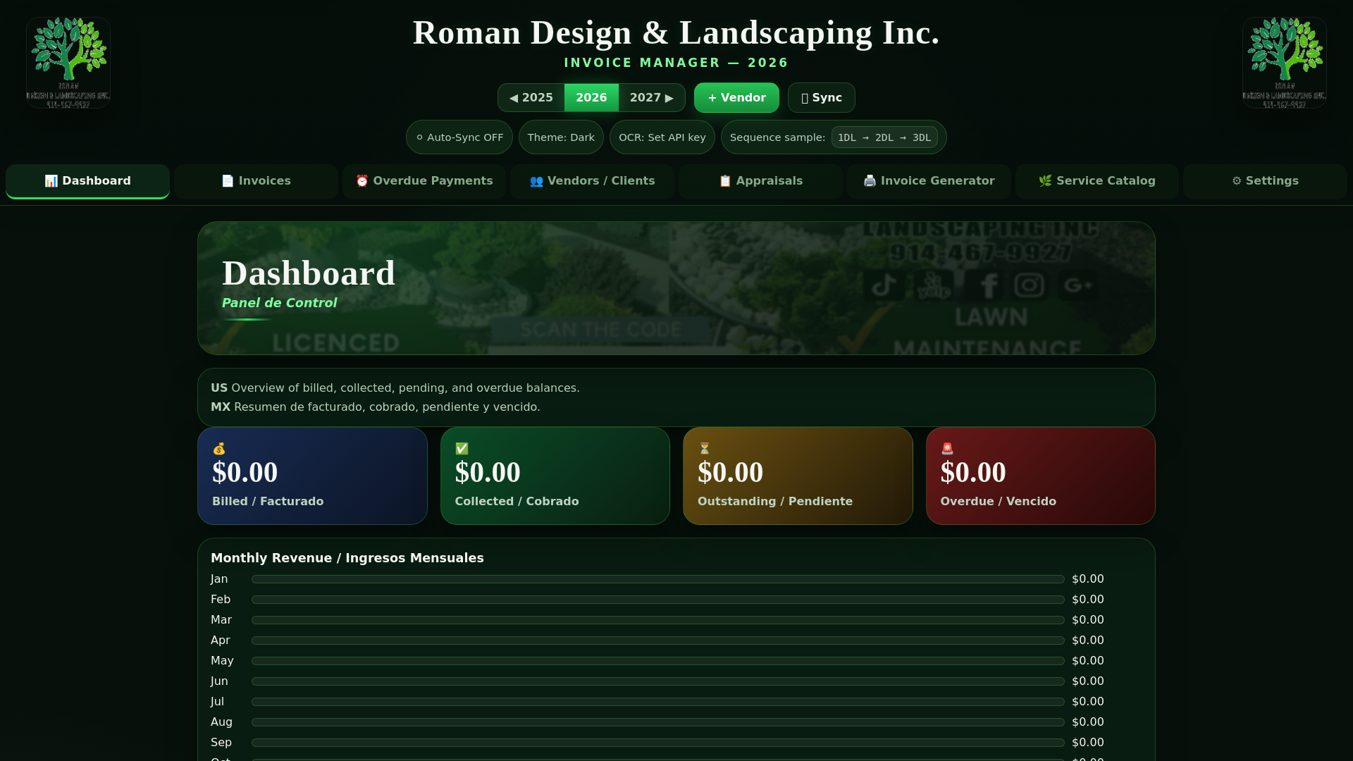 website screenshot of https://roman-landscaping-invoices-clean-v5.pages.dev/