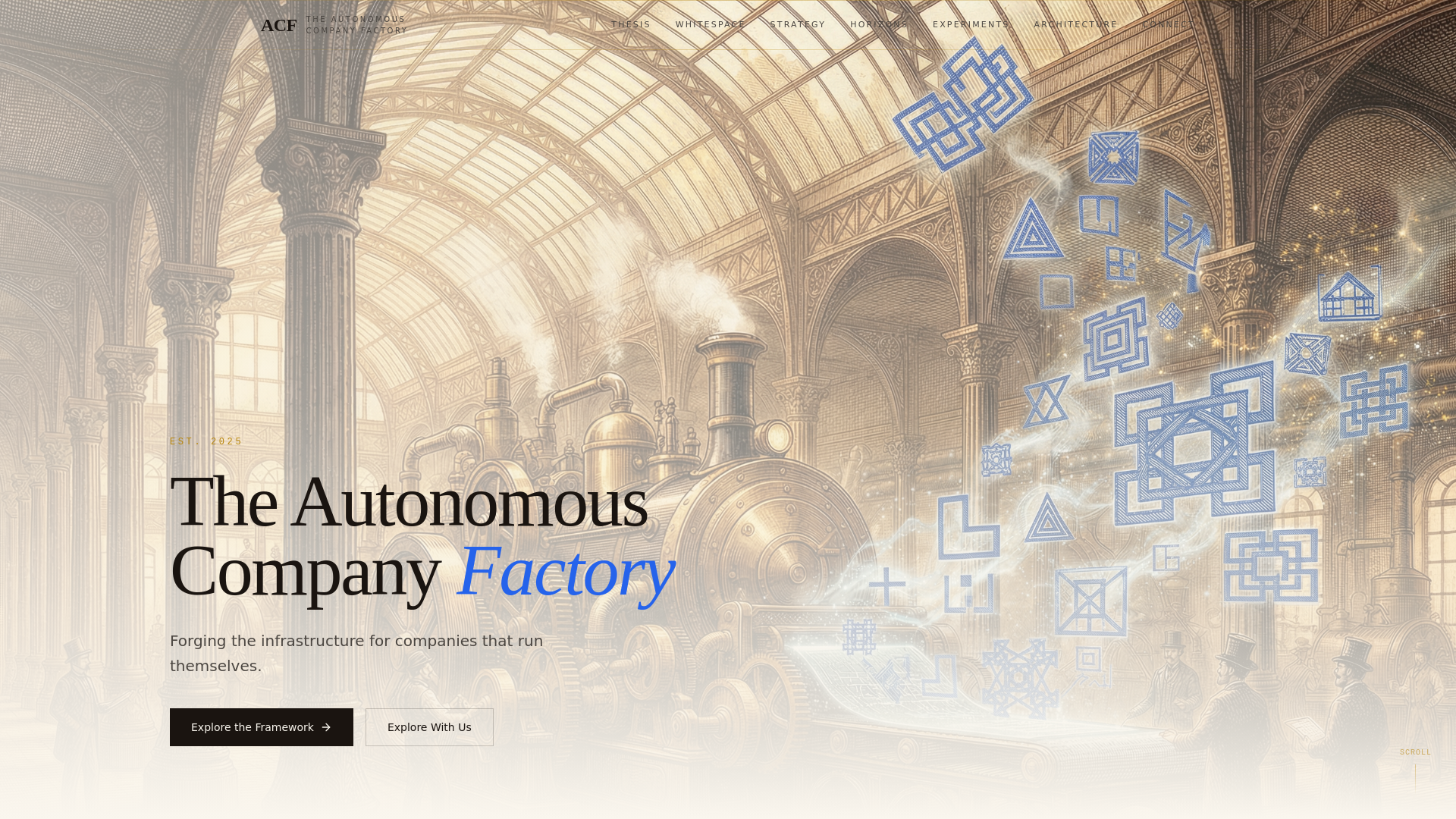 website screenshot of https://acf-lab.manus.space/#