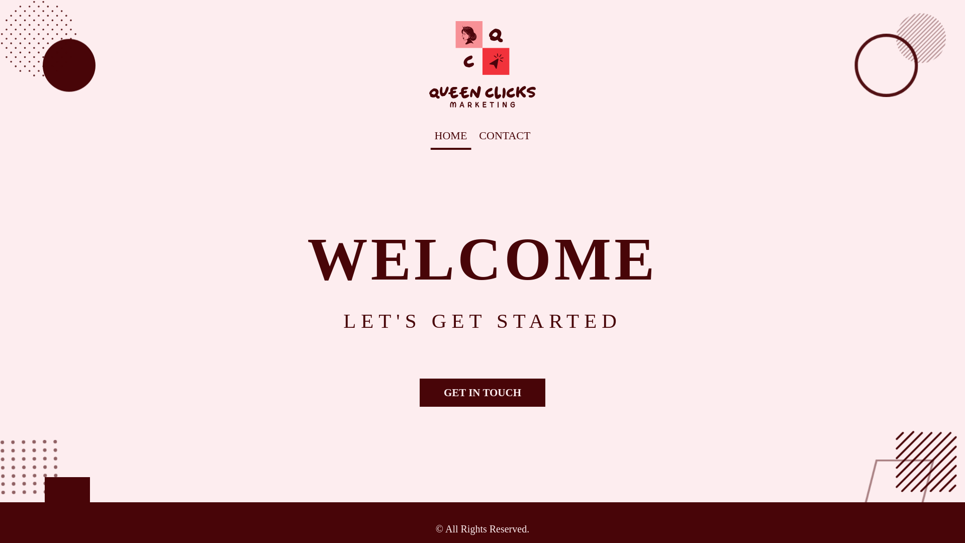 website screenshot of https://queenclicksmarketing.com/