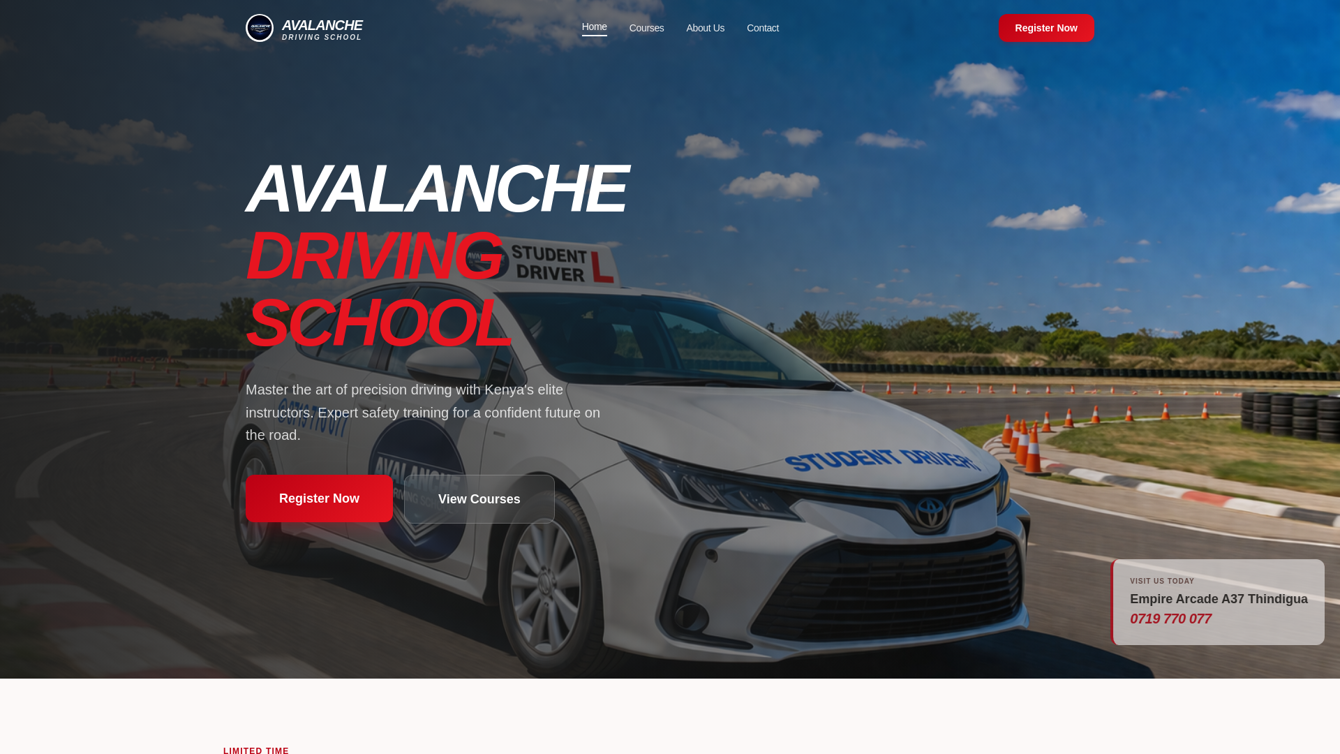 website screenshot of https://avalanche-driving-school.pages.dev/