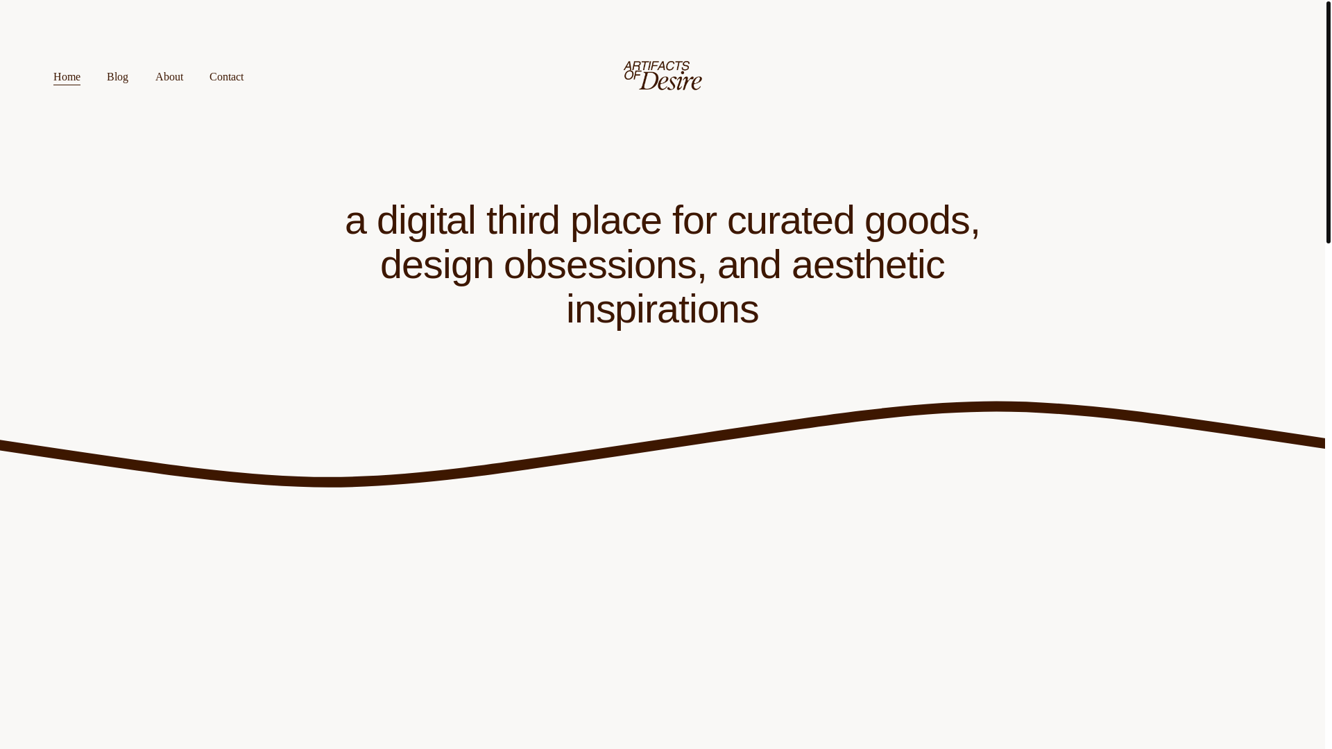 website screenshot of https://artifactsofdesire.com/