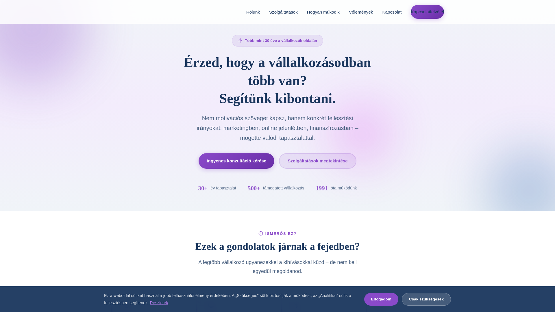 website screenshot of https://fejleszdvallalkozasod.hu