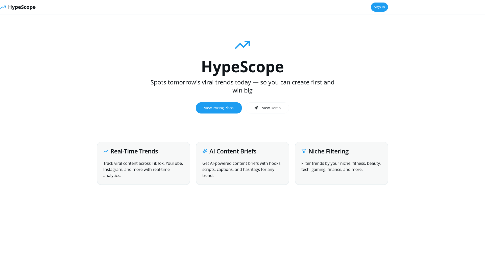 website screenshot of https://hypescopetracker.com/