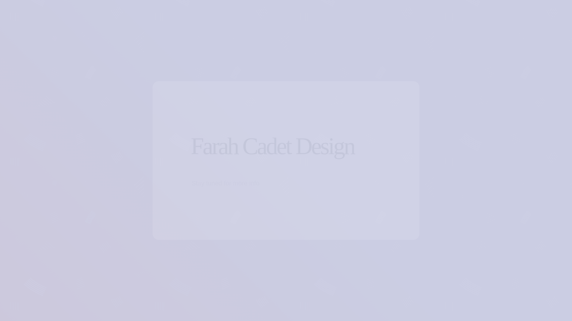 website screenshot of https://farahcadetdesign.com/