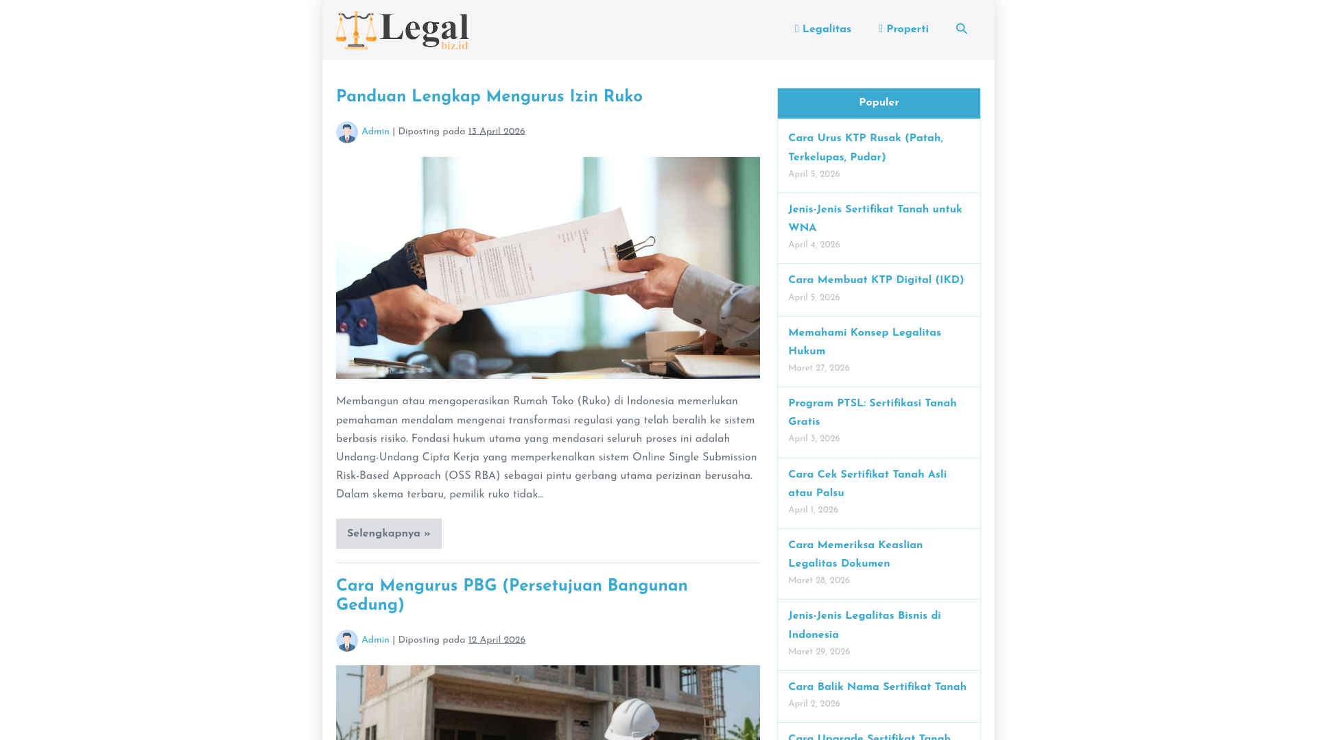 website screenshot of https://legal.biz.id/